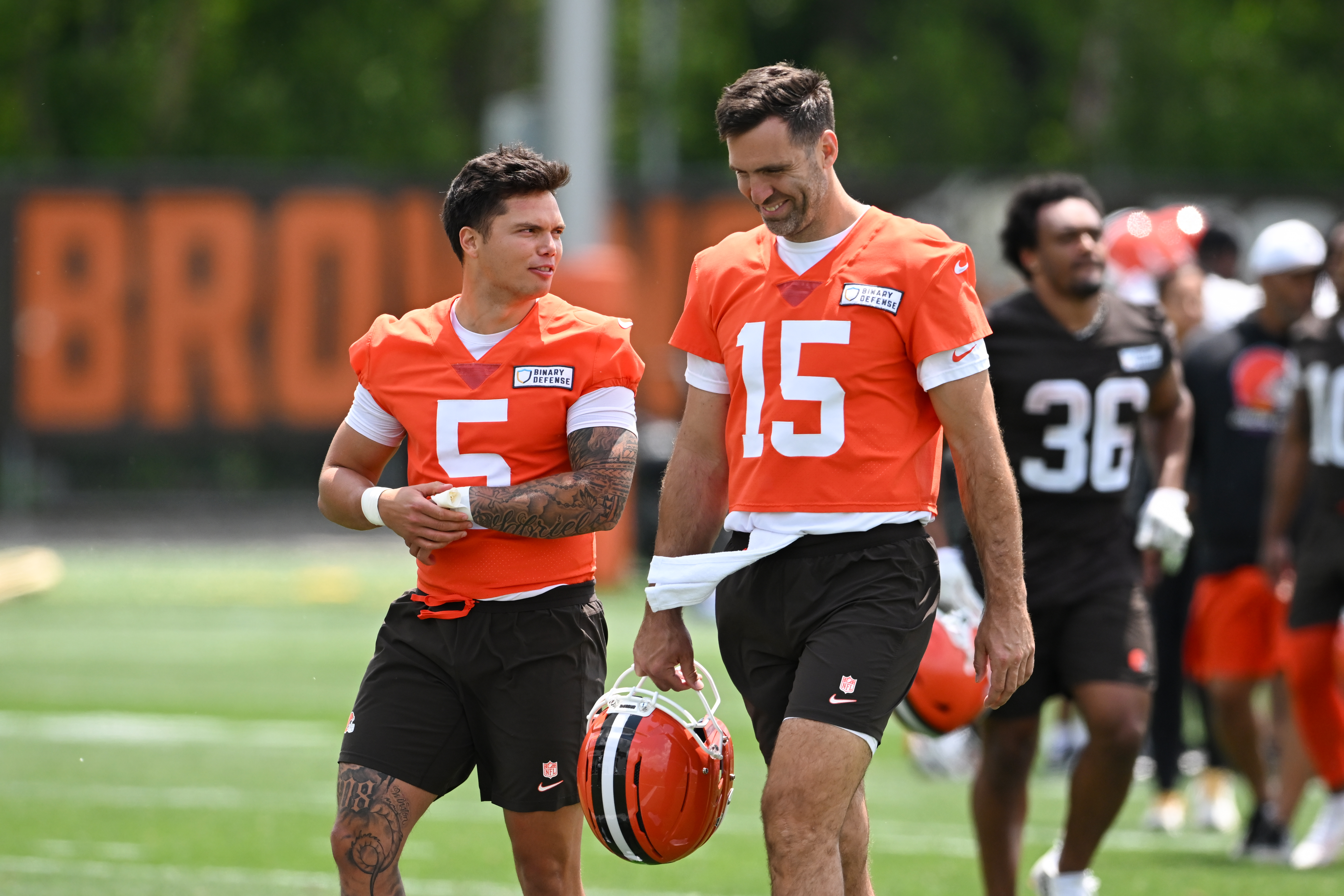 Dillon Gabriel's body of work dating back to the summer helped prepare him for this week's assignment, taking over for Joe Flacco as the Browns' starting quarterback. (Photo by Nick Cammett/Diamond Images via Getty Images)