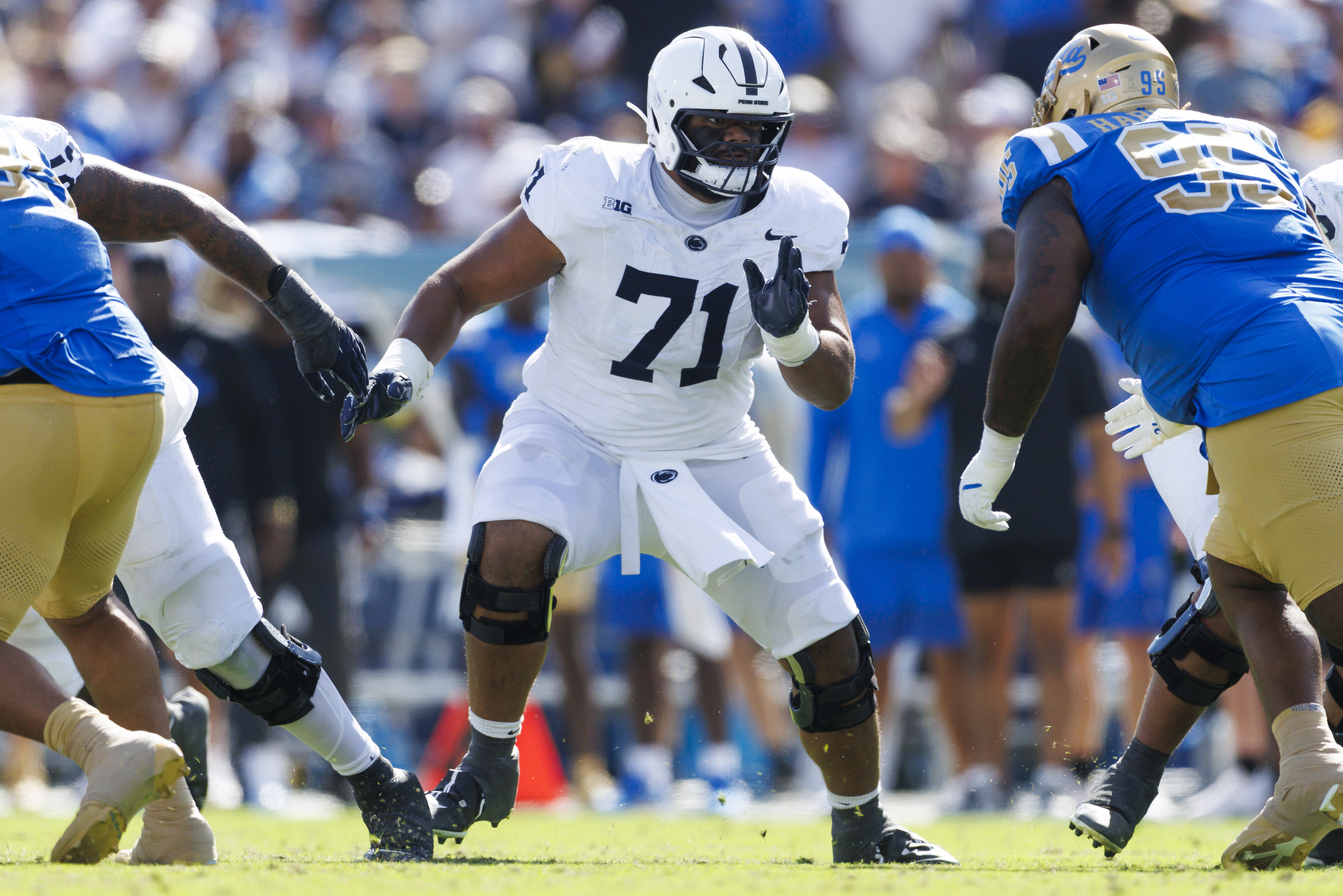It hasn't been the season Penn State and Vega Ioane hoped for, but he should still hear his name called fairly early in next spring's NFL Draft. (Photo by Ric Tapia/Getty Images)