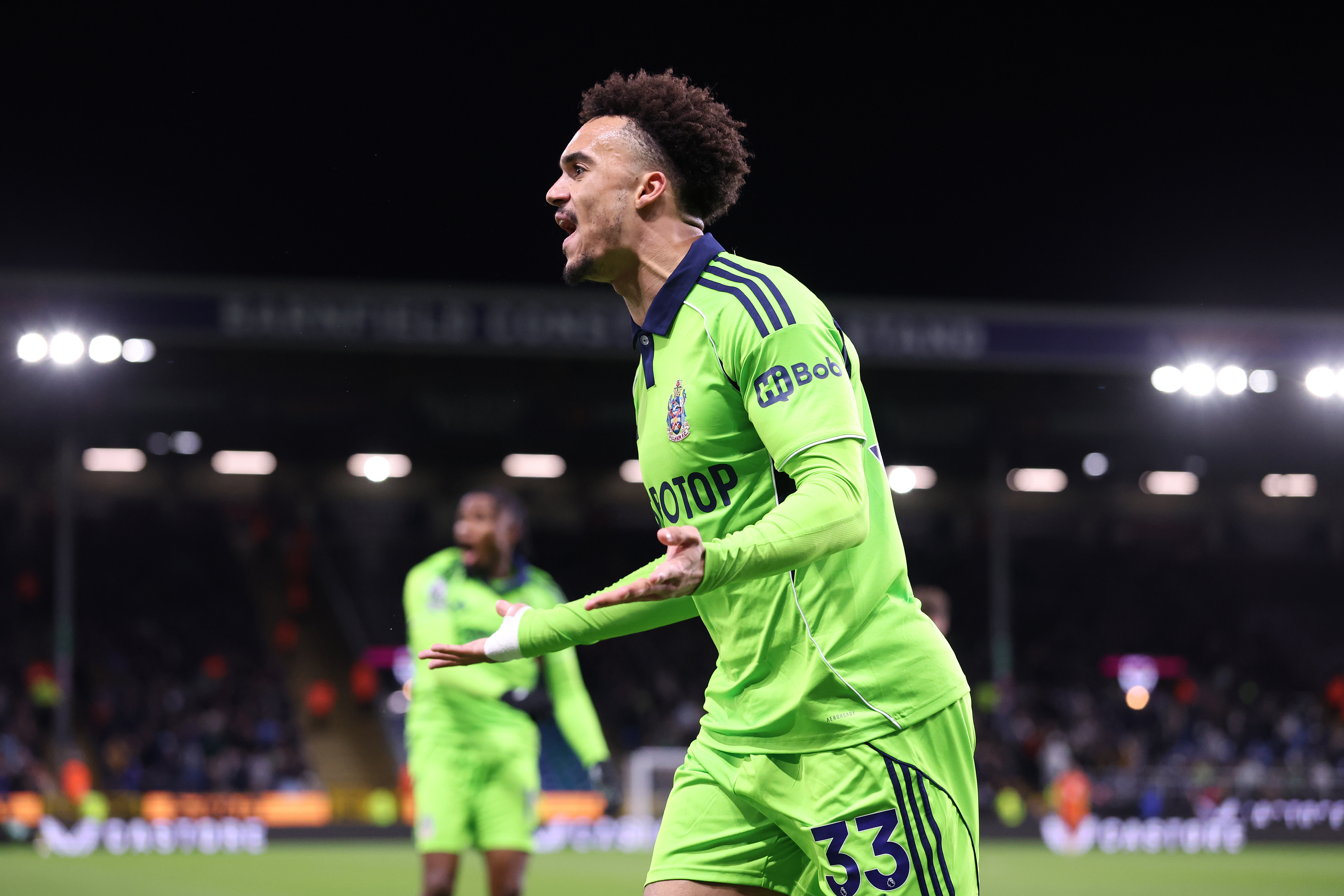 BURNLEY, ENGLAND - DECEMBER 13: Antonee Robinson of Fulham reacts during the Premier League match between Burnley and Fulham at Turf Moor on December 13, 2025 in Burnley, England. (Photo by Alex Livesey/Getty Images)