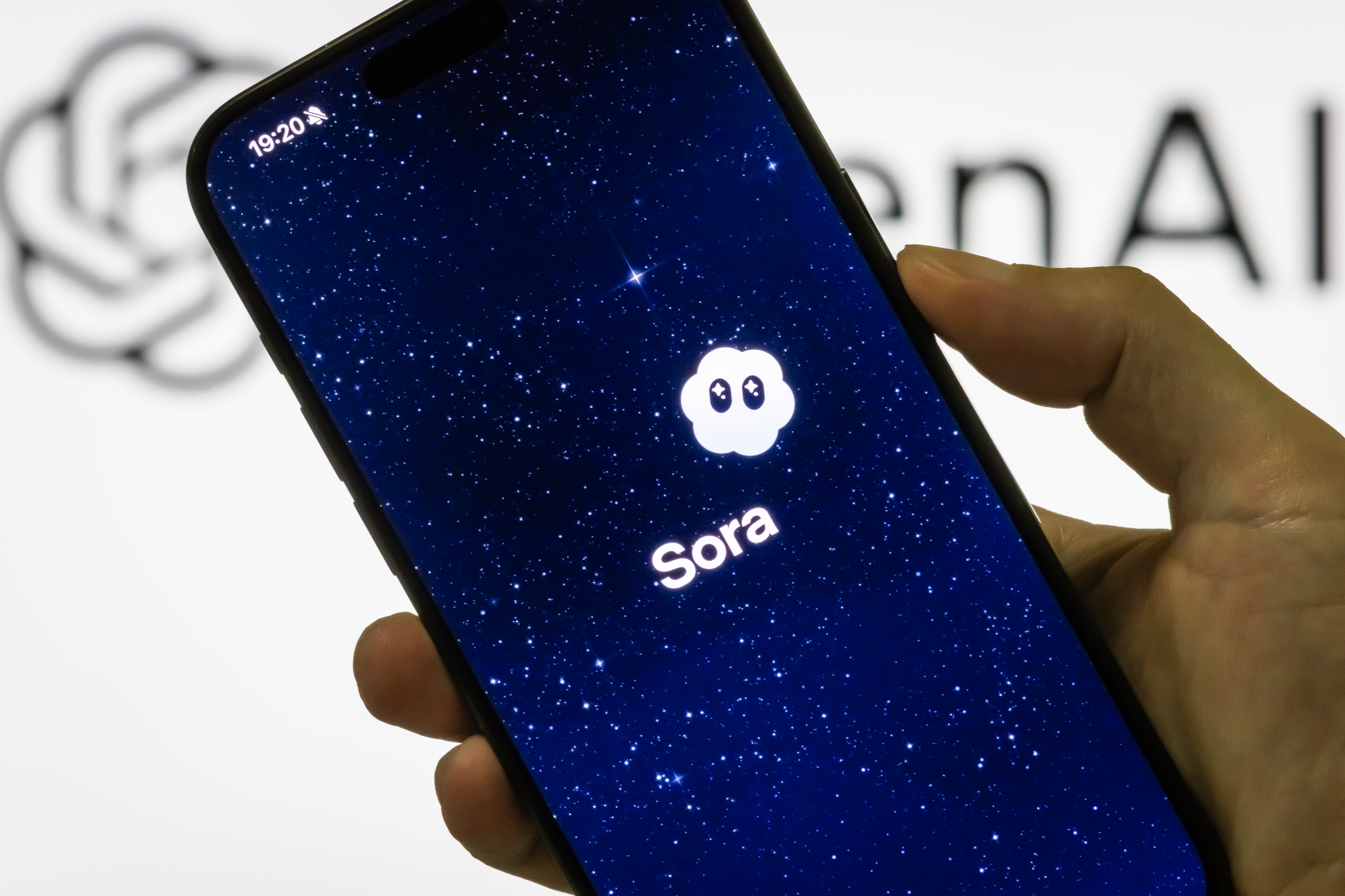 Sora 2 app launch screen displayed on smartphone