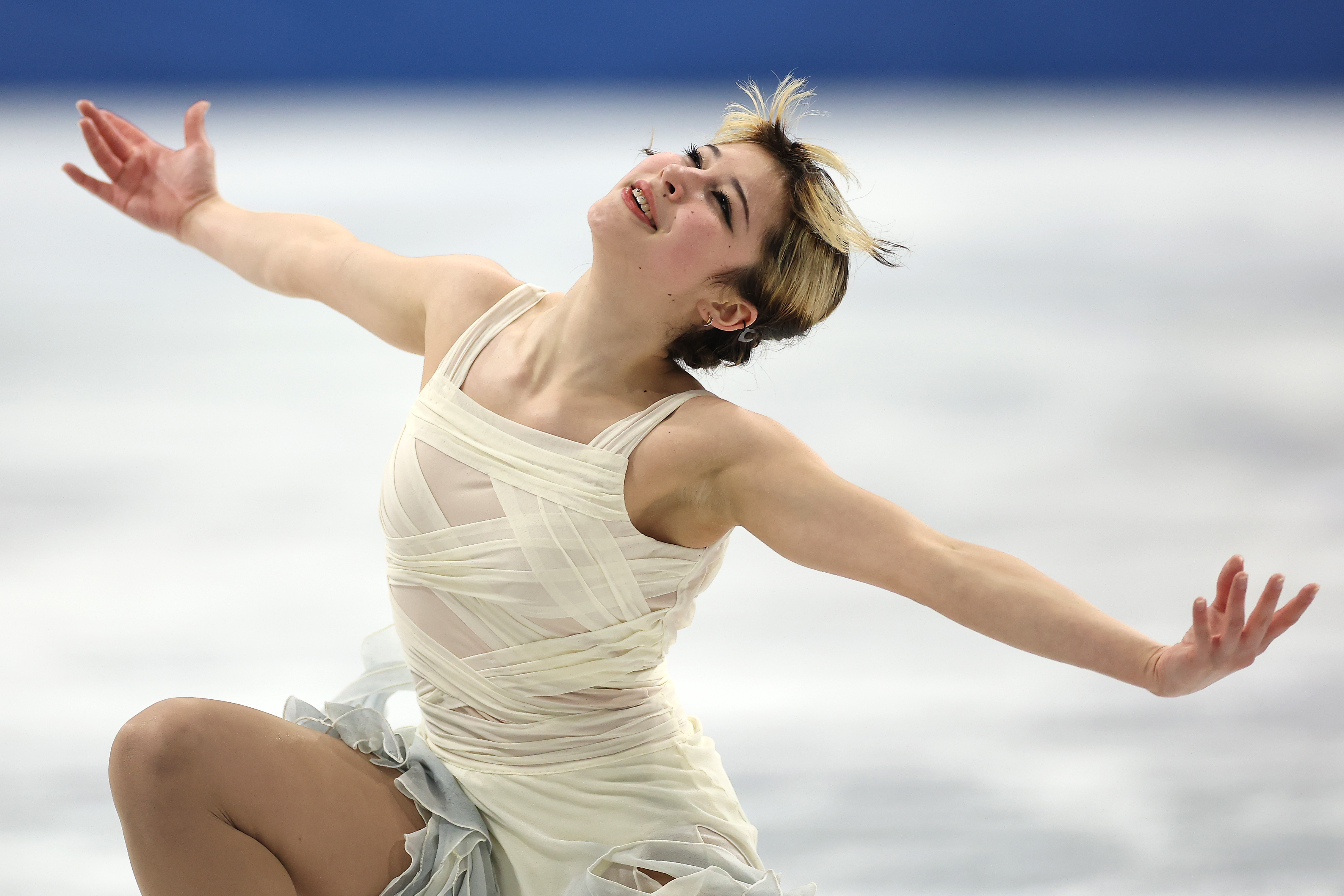 MILAN, ITALY - FEBRUARY 17: Alysa Liu of Team United States competes during the Women's Single Skating - Short Program on day eleven of the Milano Cortina 2026 Winter Olympic games at Milano Ice Skating Arena on February 17, 2026 in Milan, Italy. (Photo by Sarah Stier/Getty Images)