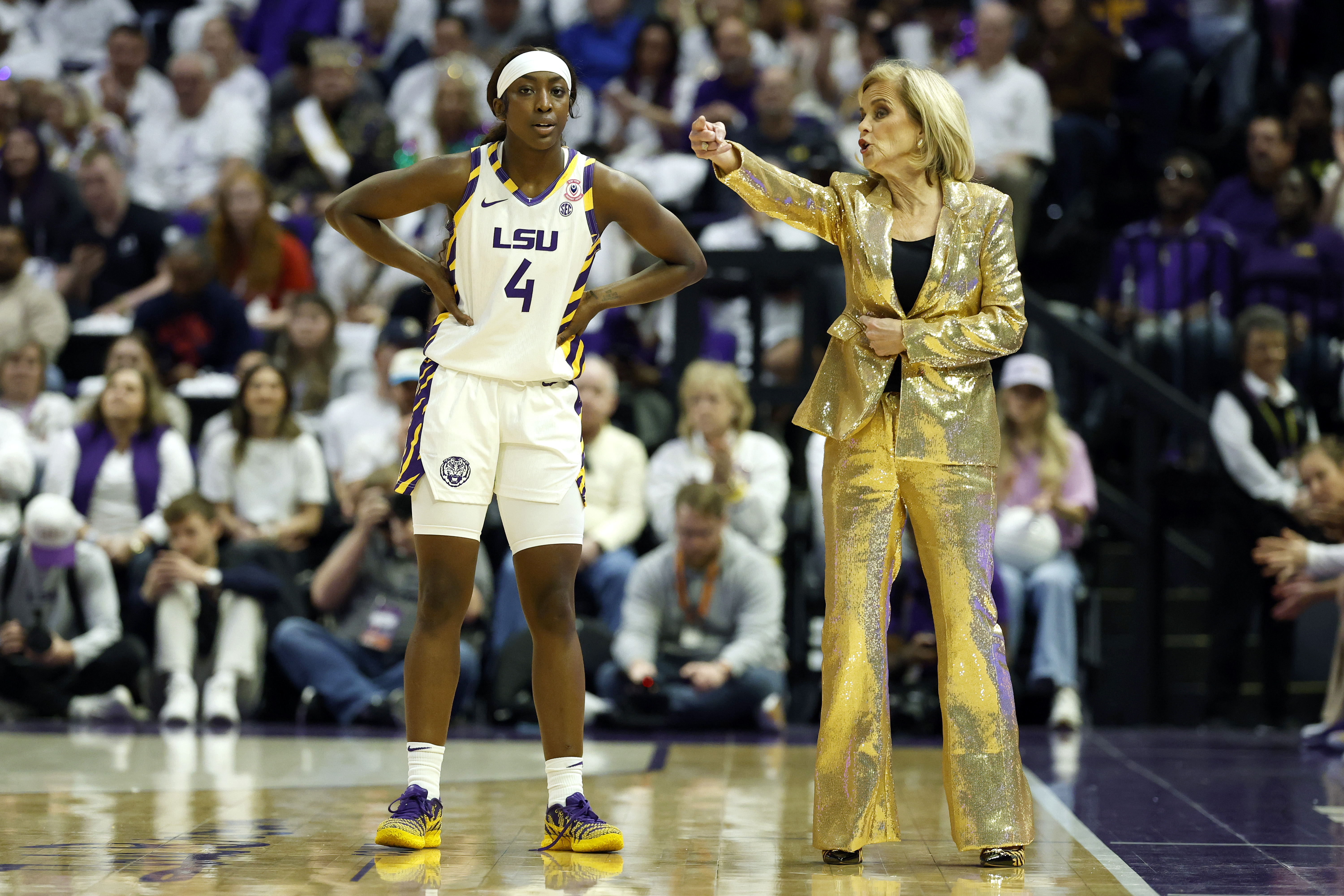 Flau'jae Johnson won an NCAA title together in 2023. (Tyler Kaufman/Getty Images)