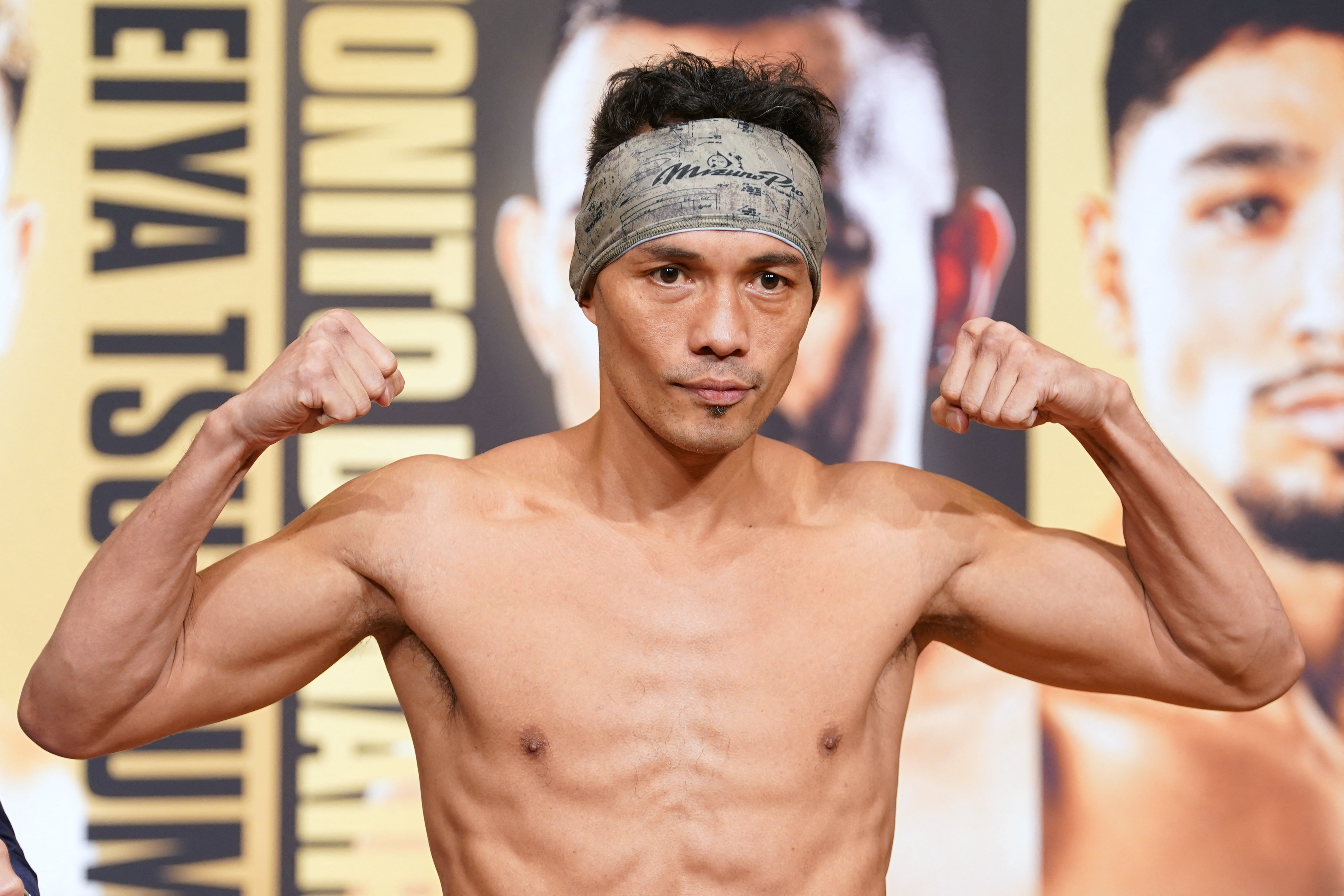 Philippines' Nonito Donaire poses for photos at an official weigh-in in Tokyo on December 16, 2025, ahead of the WBA Bantamweight title match with Japan's Seiya Tsutsumi on December 17 at Tokyo's Kokugikan. (Photo by Kazuhiro NOGI / AFP via Getty Images)