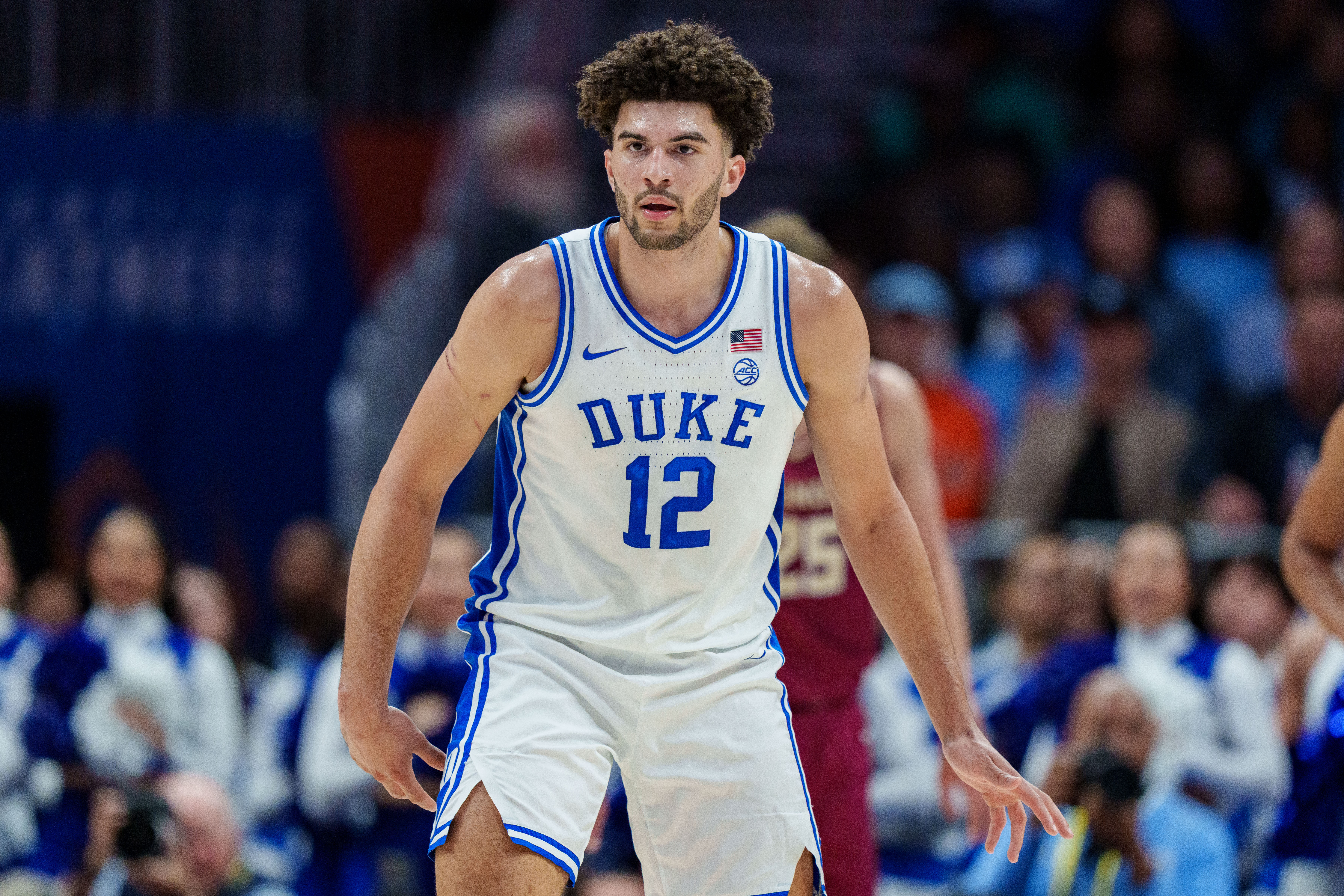 National player of the year favorite Cameron Boozer of Duke leads a Blue Devils team that is a big favorite in the first round. (Photo by Jacob Kupferman/Getty Images)