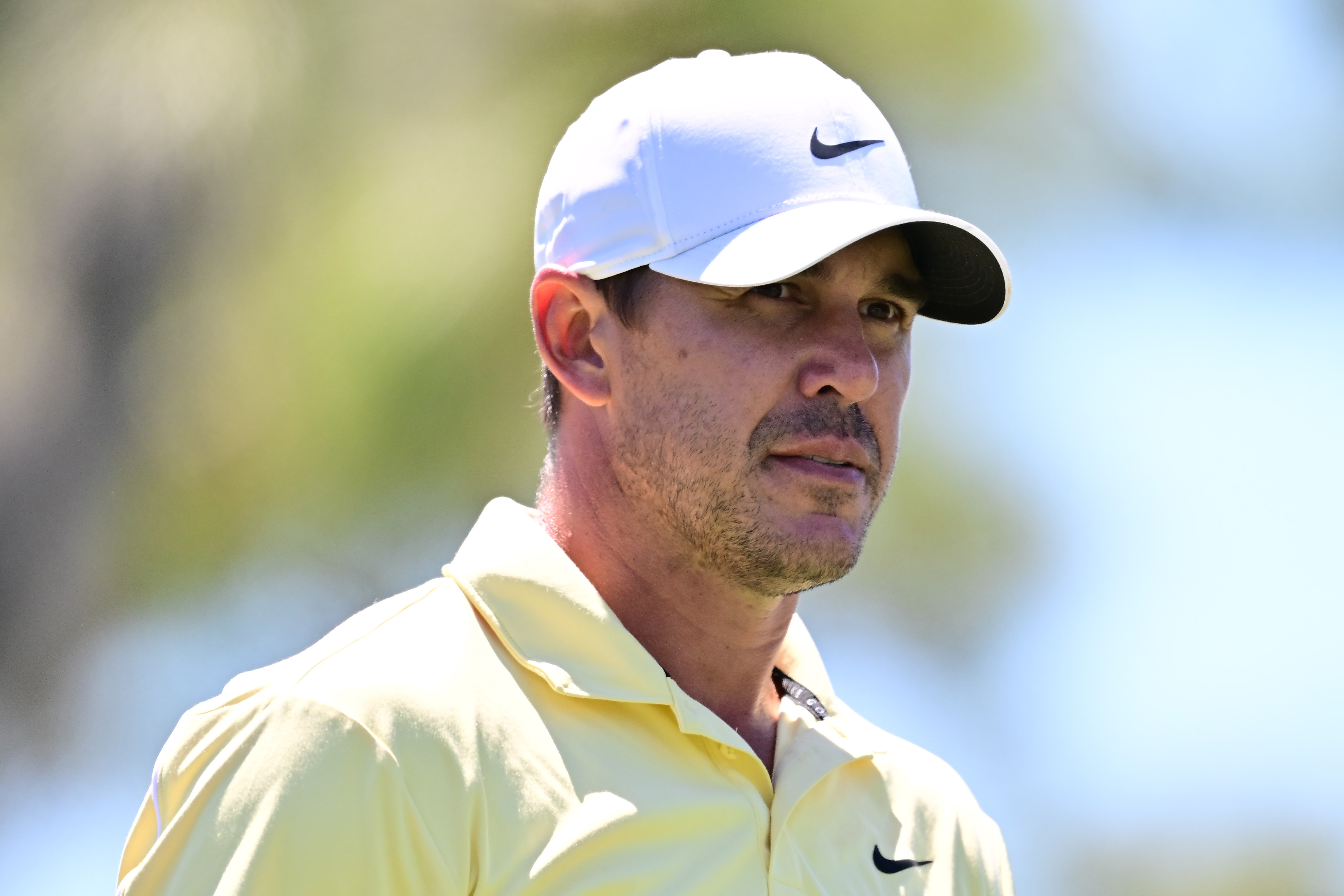 PALM HARBOR, FLORIDA - MARCH 22: Brooks Koepka of the United States looks on from the sixth tee during the final round of the Valspar Championship 2026 at Copperhead Course at Innisbrook Resort and Golf Club on March 22, 2026 in Palm Harbor, Florida. (Photo by Julio Aguilar/Getty Images)