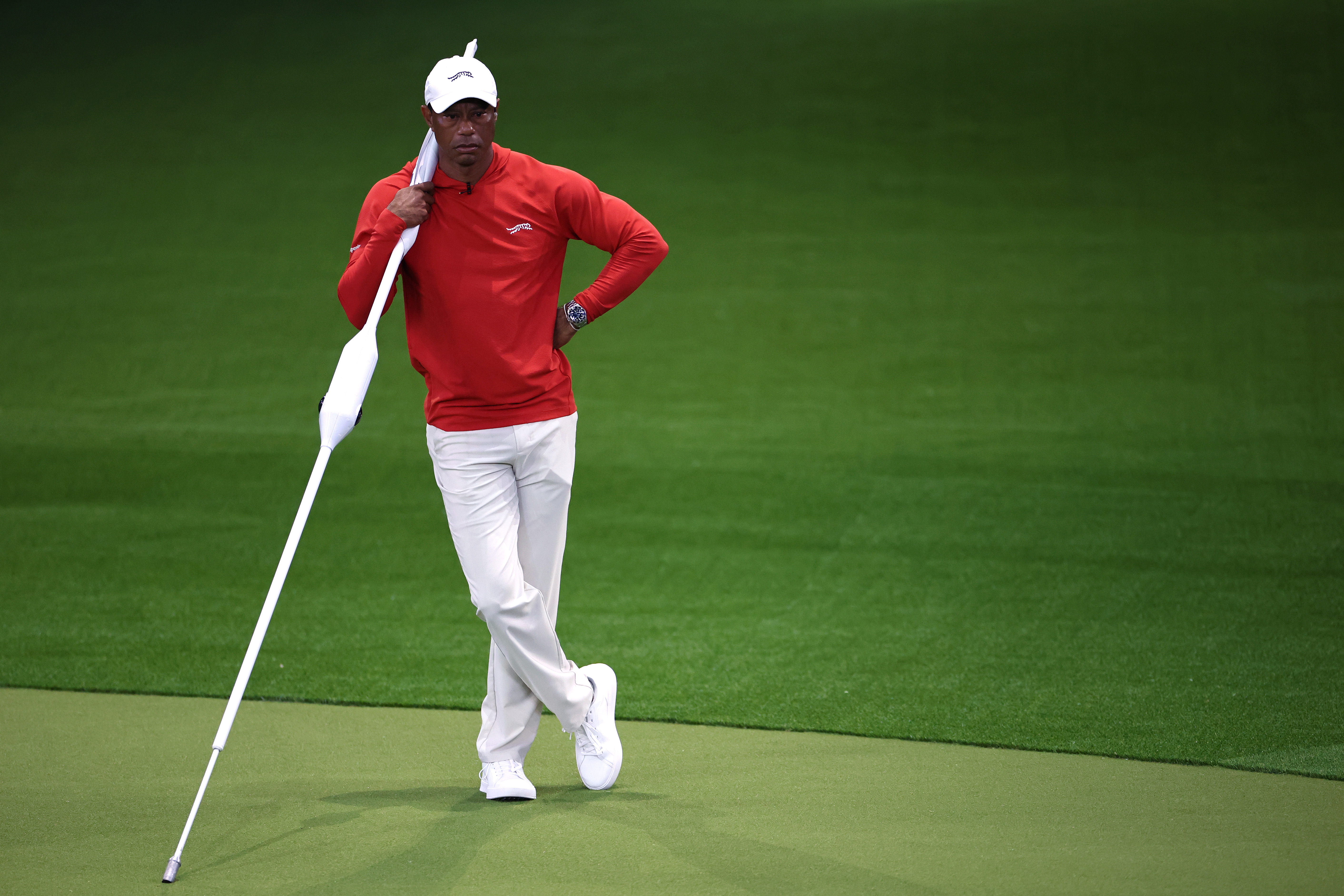 Tiger Woods will return to competition in the TGL on Tuesday night. (Photo by James Gilbert/TGL/TGL Golf via Getty Images)