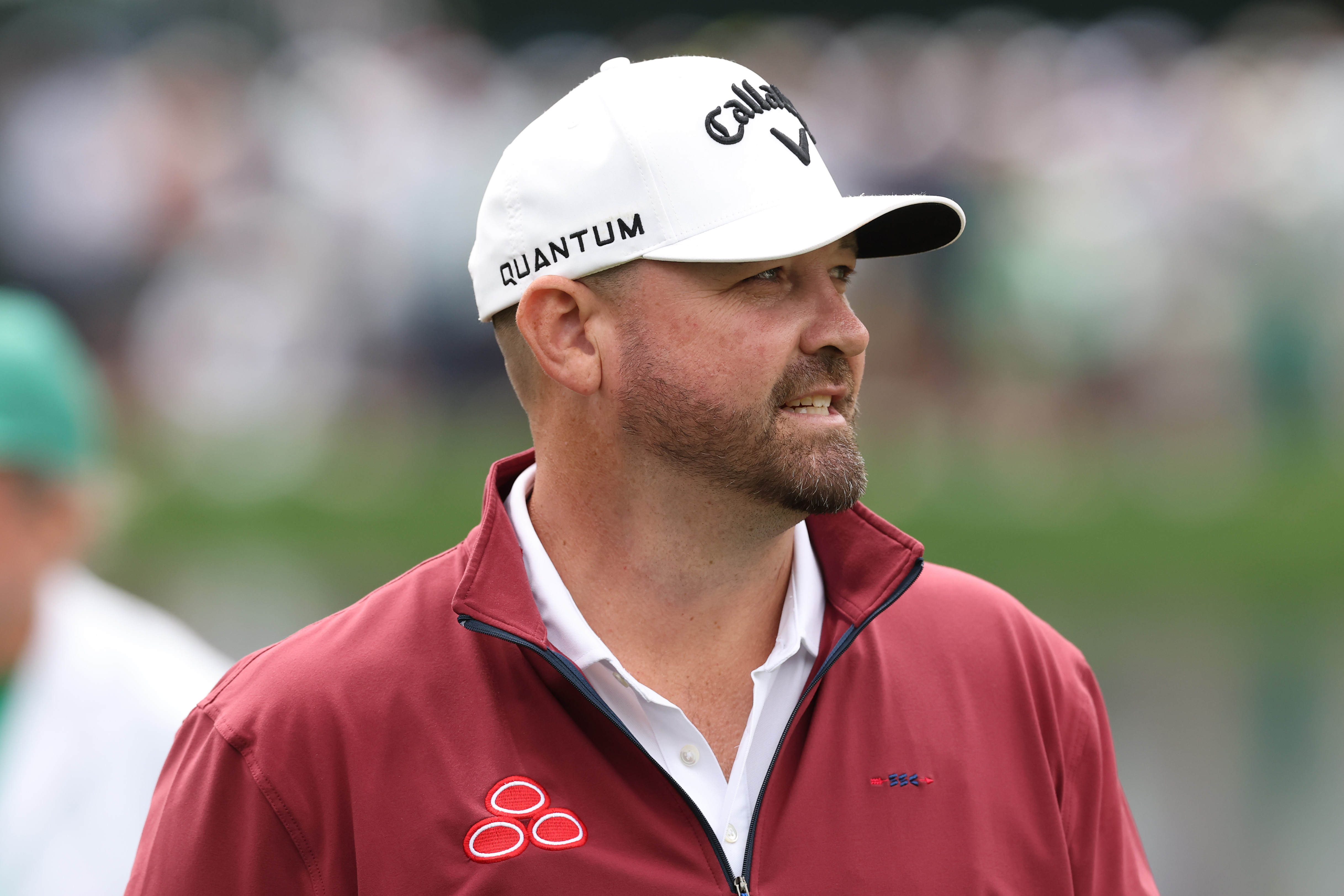 AUGUSTA, GEORGIA - APRIL 06: Amateur Brandon Holtz of the United States looks on while playing the 16th hole during a practice round prior to the 2026 Masters Tournament at Augusta National Golf Club on April 06, 2026 in Augusta, Georgia. (Photo by Maddie Meyer/Getty Images)