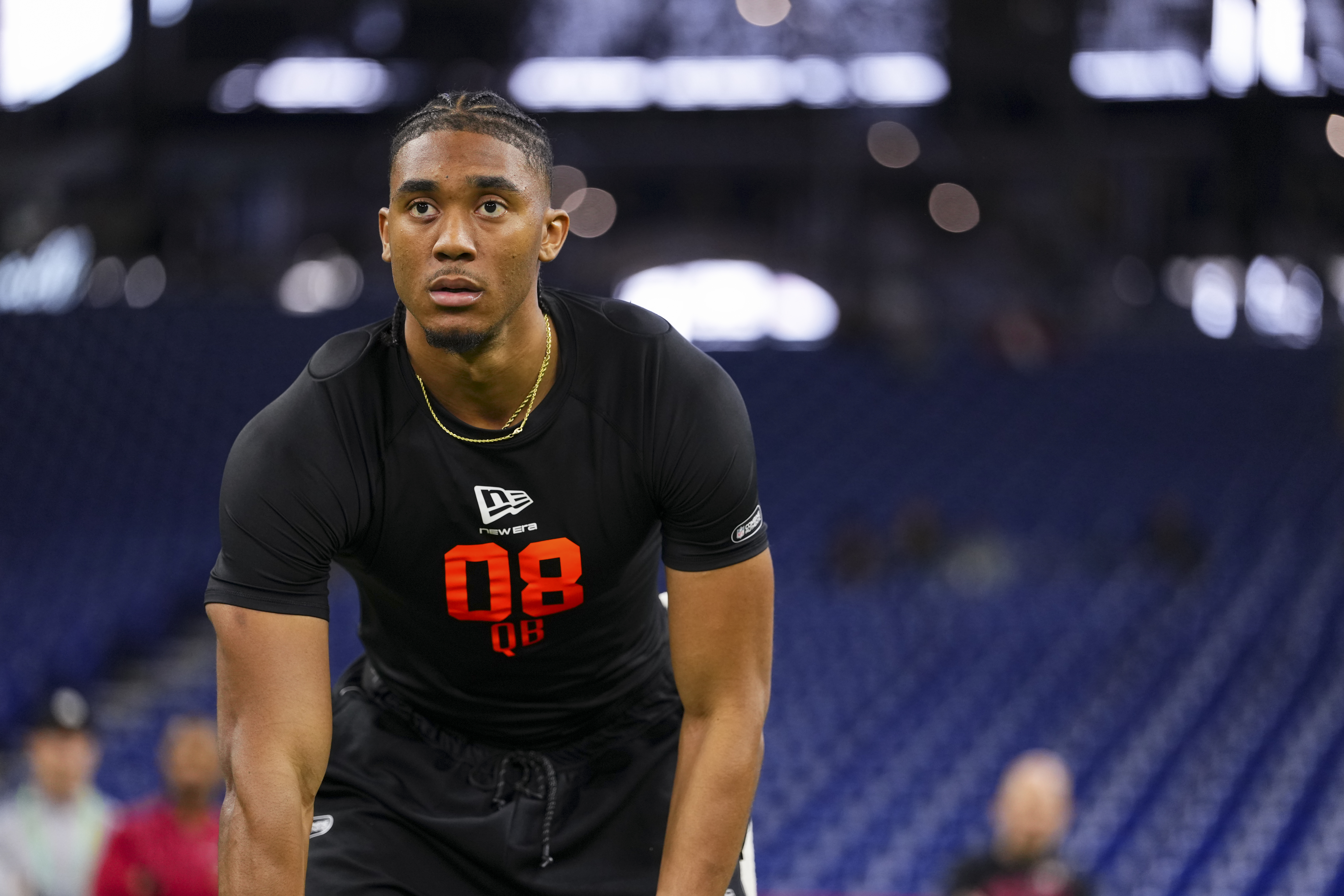 Taylen Green had a record-setting combine performance. (Photo by Cooper Neill/Getty Images)