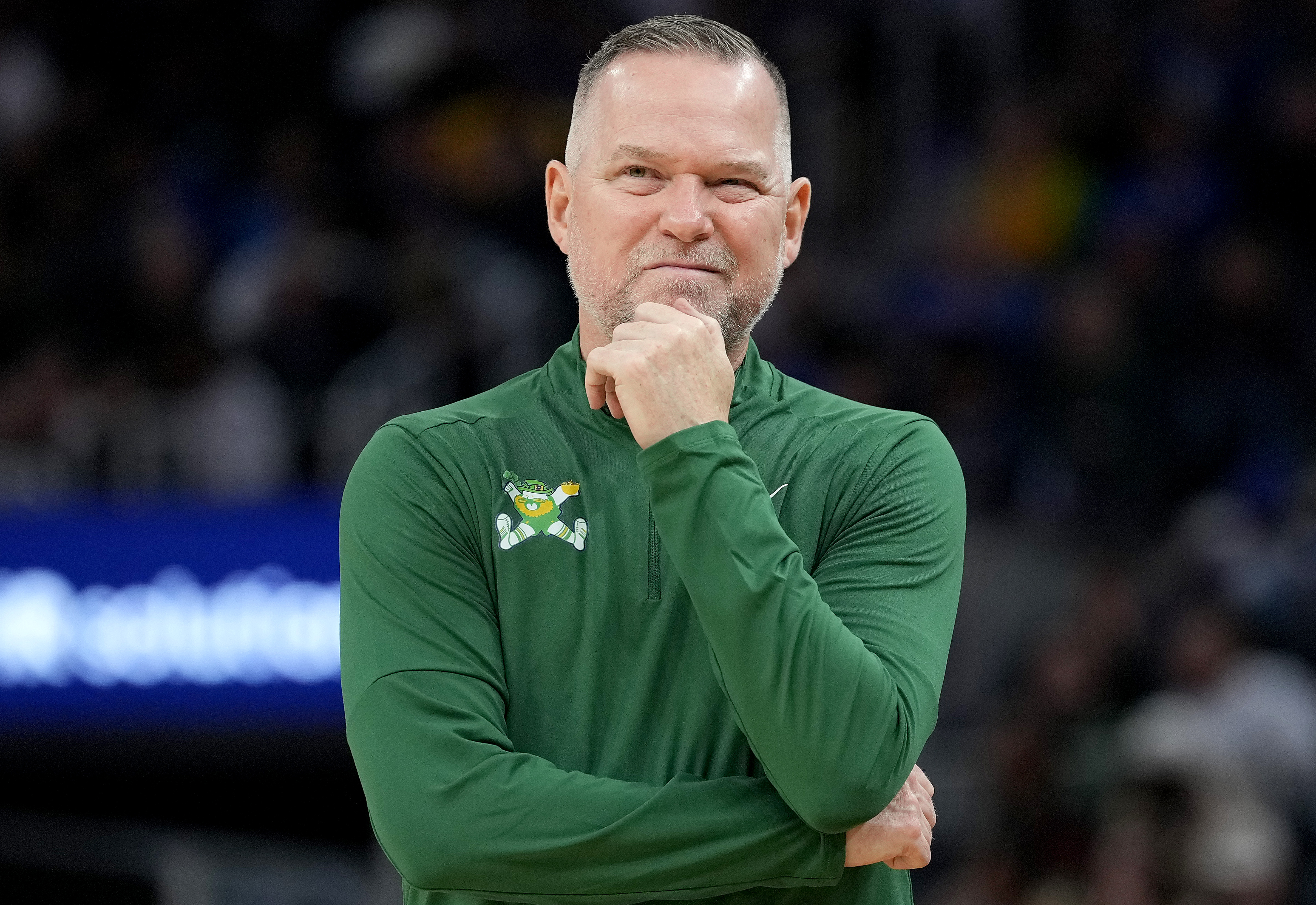 SAN FRANCISCO, CALIFORNIA - MARCH 17: Head coach Michael Malone of the Denver Nuggets looks on against the Golden State Warriors during the second half of an NBA basketball game at Chase Center on March 17, 2025 in San Francisco, California. NOTE TO USER: User expressly acknowledges and agrees that, by downloading and or using this photograph, User is consenting to the terms and conditions of the Getty Images License Agreement. (Photo by Thearon W. Henderson/Getty Images)