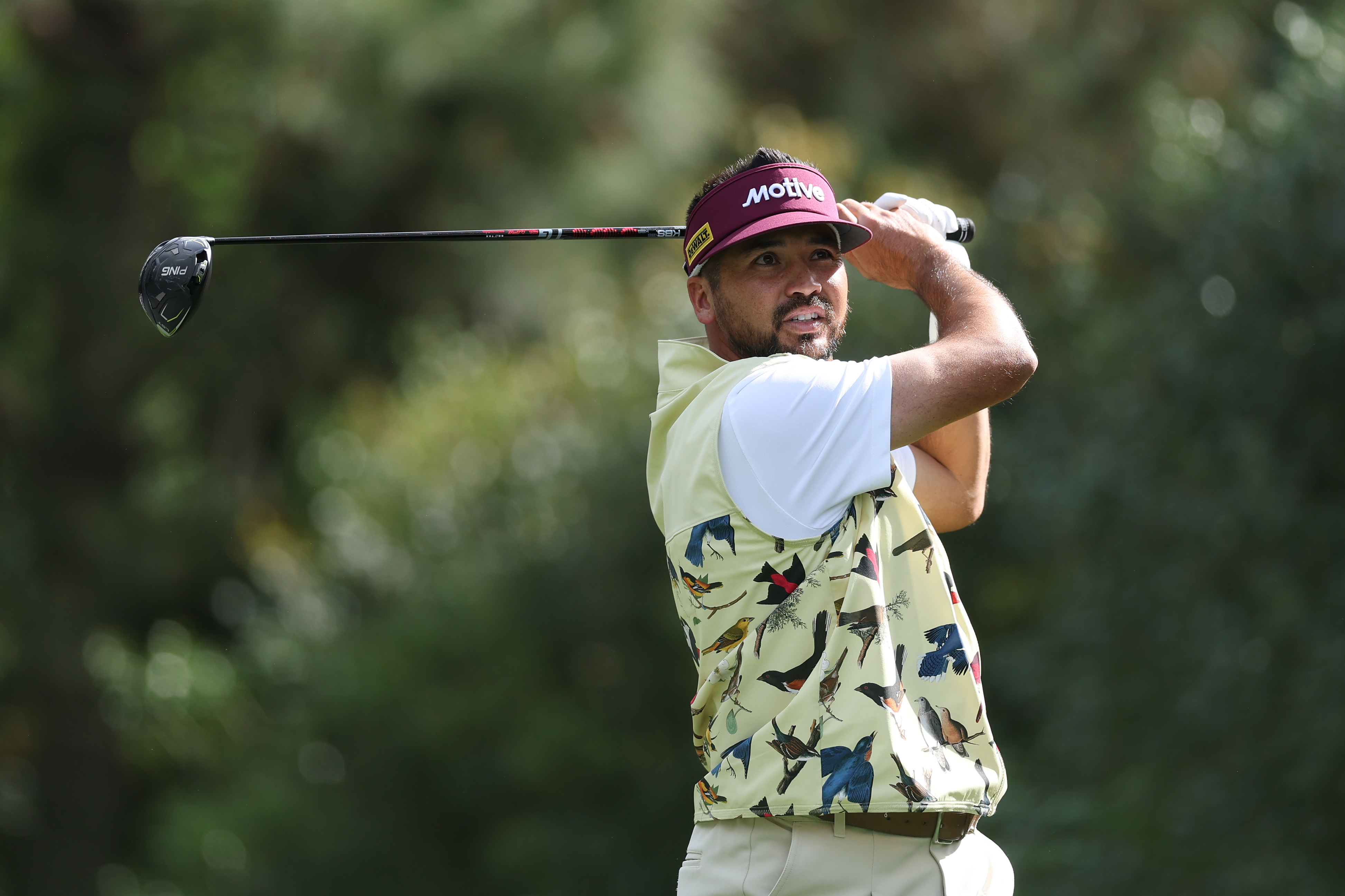 AUGUSTA, GEORGIA - APRIL 06: Jason Day of Australia plays a shot from the 11th hole tee box during a practice round prior to the 2026 Masters Tournament at Augusta National Golf Club on April 06, 2026 in Augusta, Georgia. (Photo by Maddie Meyer/Getty Images)