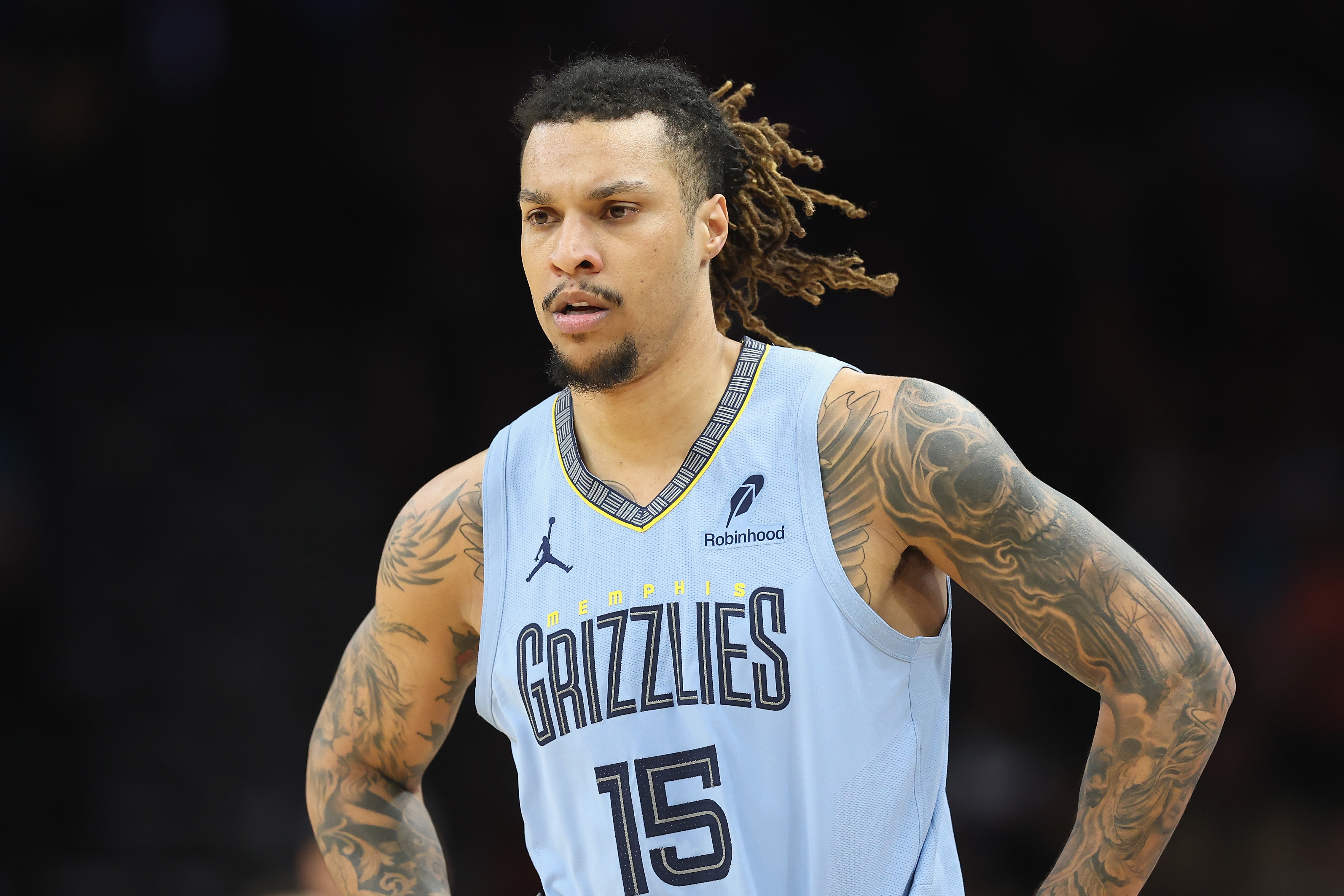 PHOENIX, ARIZONA - FEBRUARY 11: Brandon Clarke #15 of the Memphis Grizzlies during the second half of the NBA game at Footprint Center on February 11, 2025 in Phoenix, Arizona.  NOTE TO USER: User expressly acknowledges and agrees that, by downloading and or using this photograph, User is consenting to the terms and conditions of the Getty Images License Agreement.  (Photo by Christian Petersen/Getty Images)