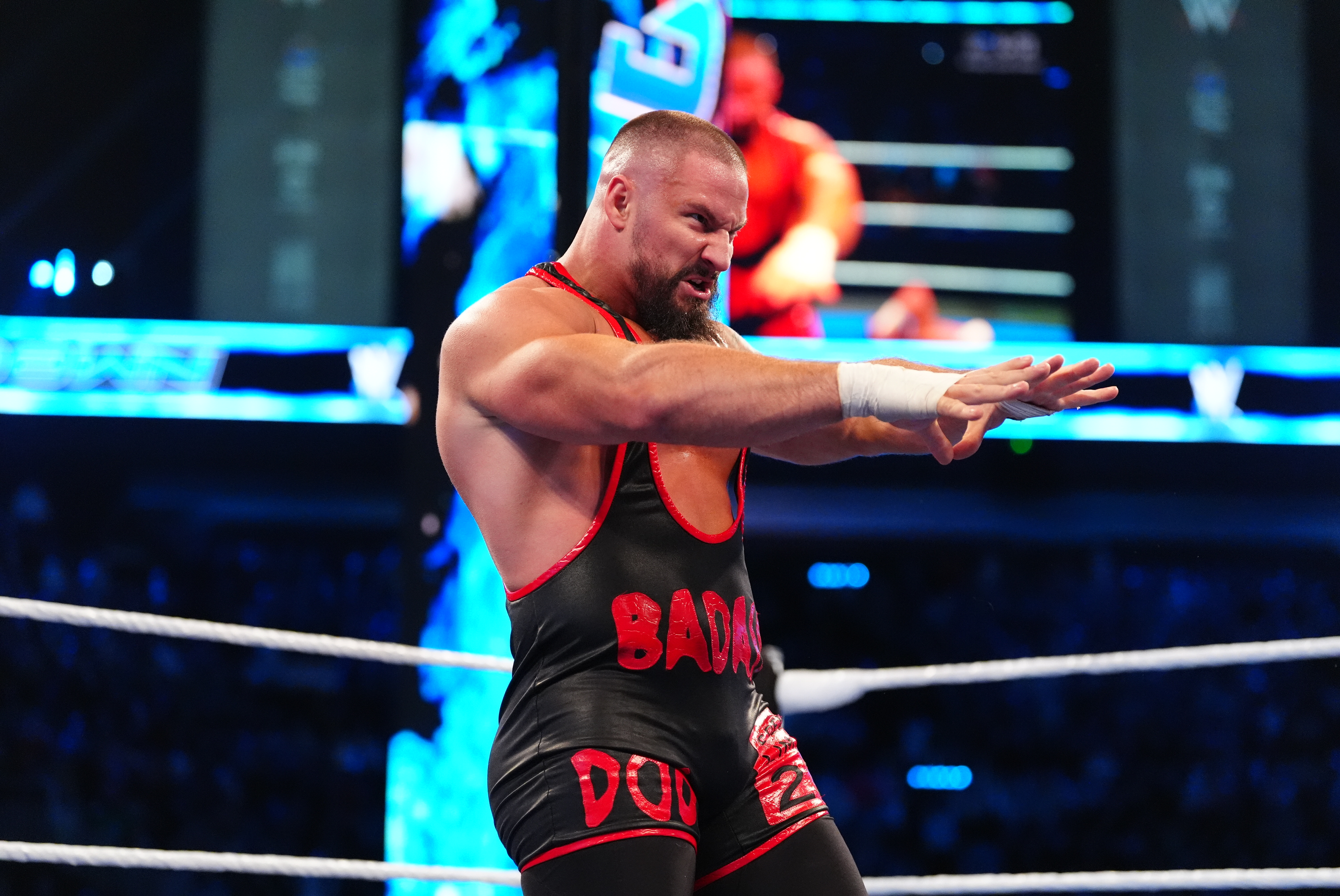 RIYADH, SAUDI ARABIA - JANUARY 30: Bron Breakker in the ring during SmackDown at Riyadh Season Stadium at KAFD on January 30, 2026 in Riyadh, Saudi Arabia.  (Photo by Georgiana Dallas/WWE via Getty Images)