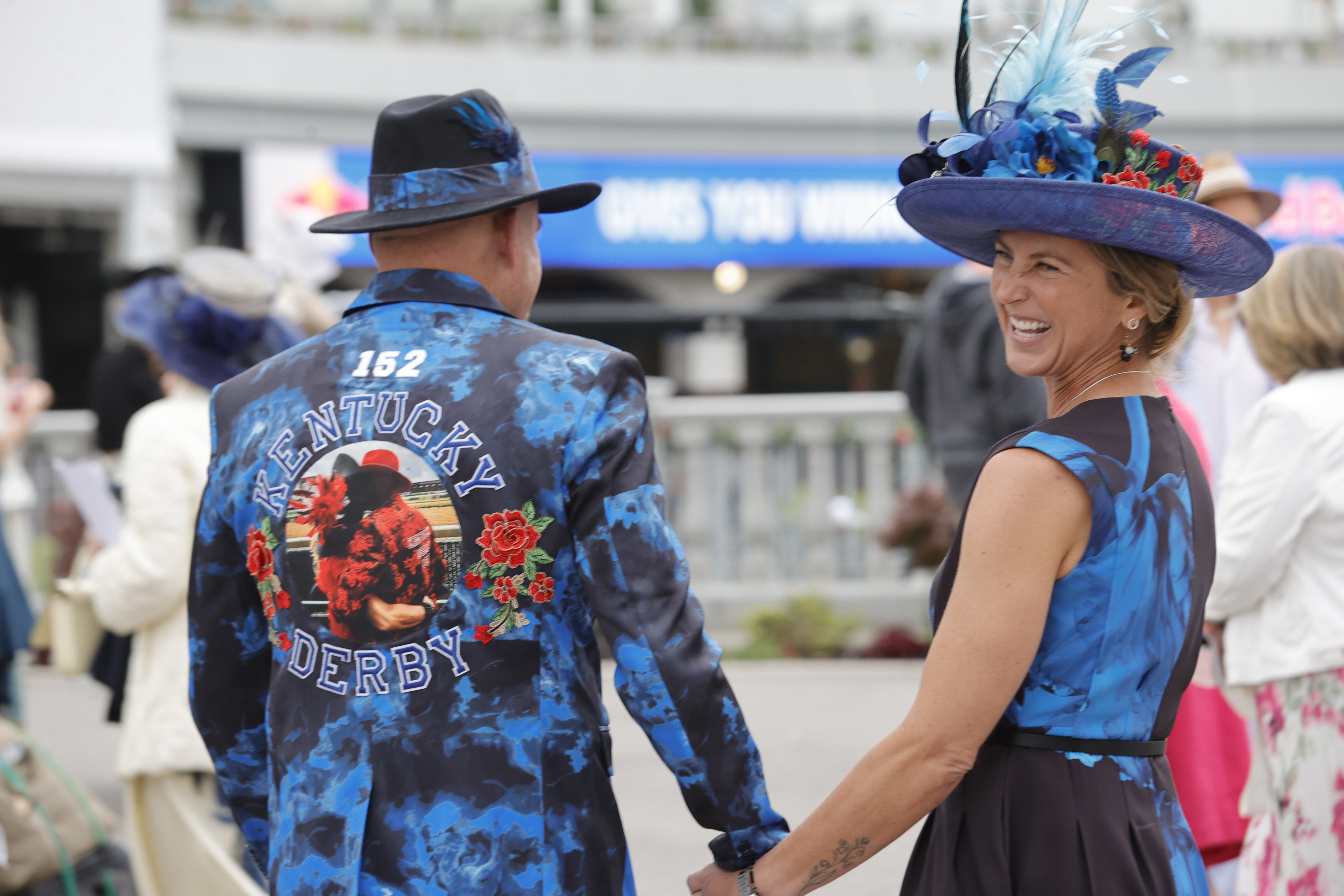 LOUISVILLE, KY - MAY 2: People attend the Kentucky Derby at Churchill Downs Race Track on May 2, 2026 in Louisville, Kentucky. (Photo by Horsephotos/Getty Images)