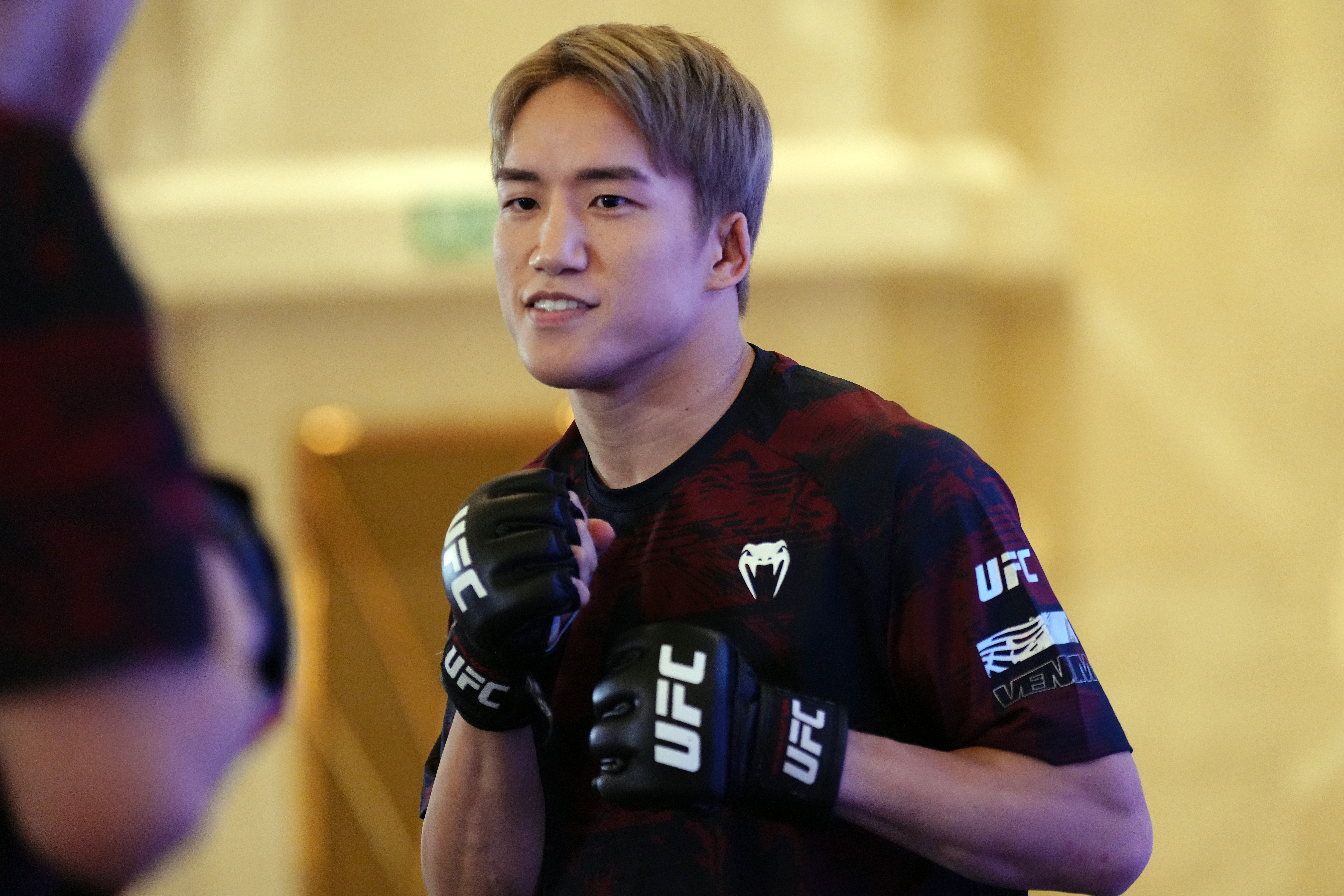 MACAU, CHINA - MAY 27: Kai Asakura of Japan works out for fans and media during the UFC Fight Night open workouts at Galaxy Promenade East Square on May 27, 2026 in Macau, China.  (Photo by Jeff Bottari/Zuffa LLC)