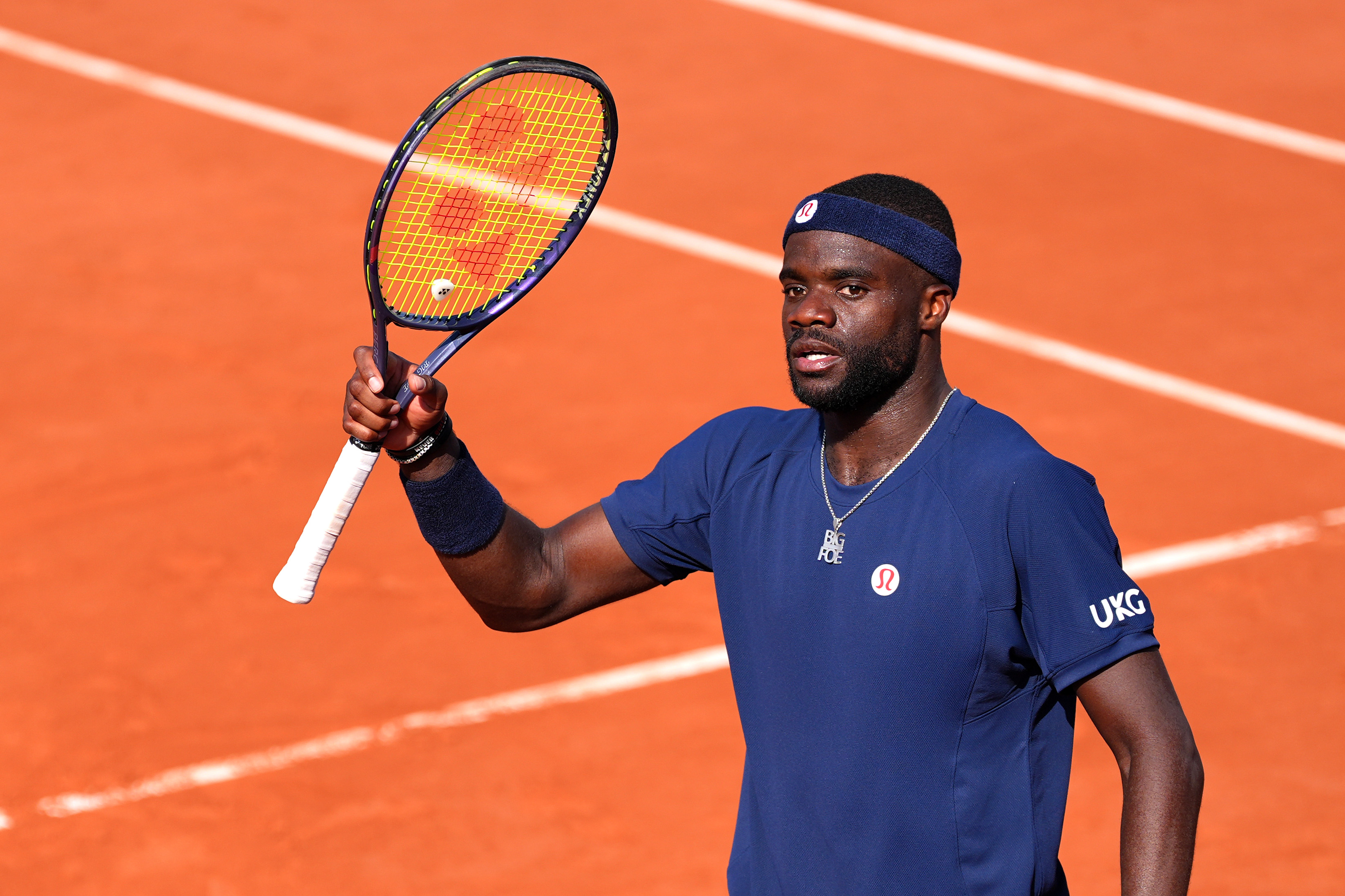 PARIS, FRANCE - MAY 28: Frances Tiafoe of United States of America during Day Five of the 2026 French Open at Roland Garros on May 28, 2026 in Paris, France. (Photo by Marleen Fouchier/BSR Agency/Getty Images)