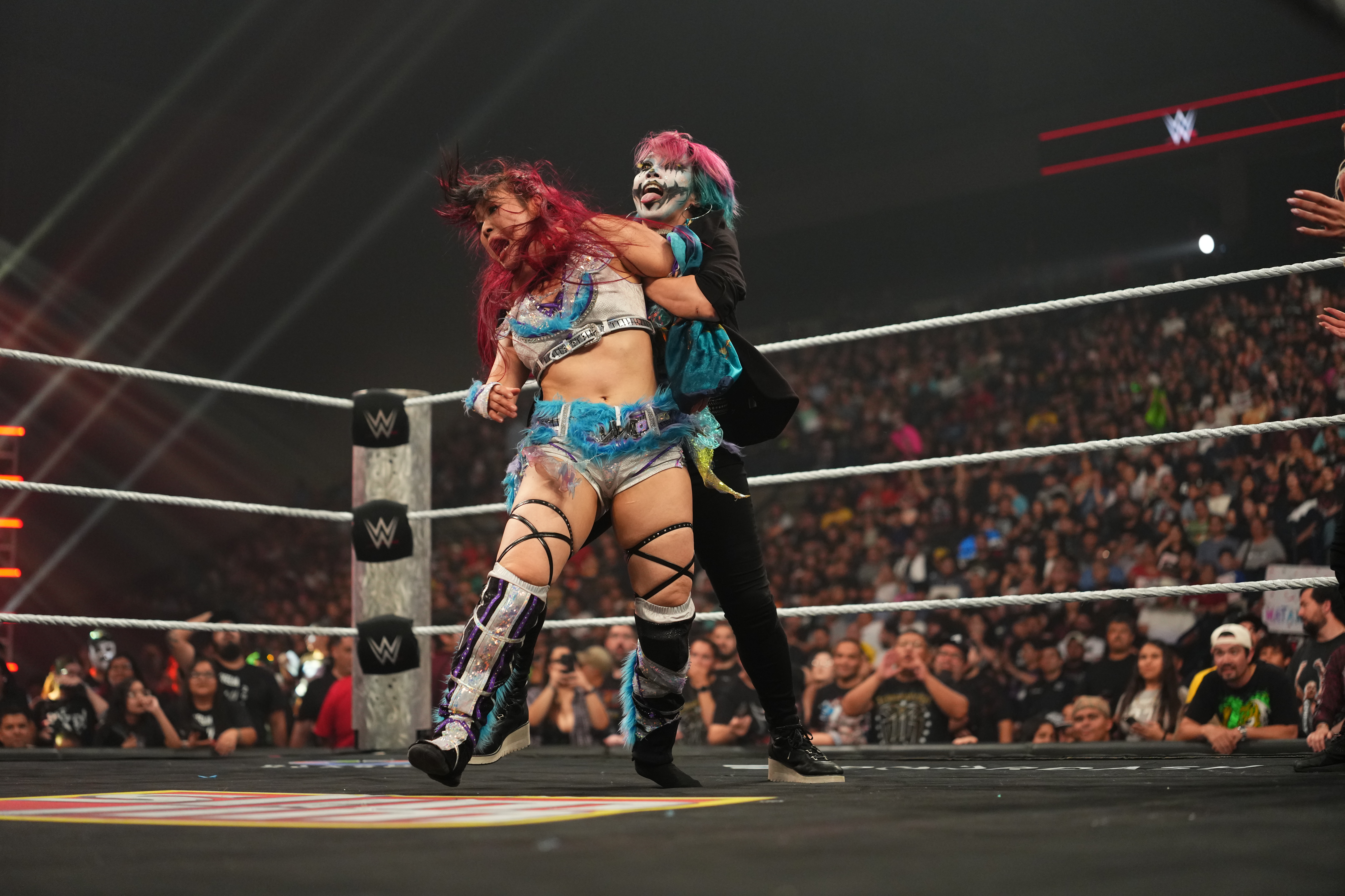 LAREDO, TEXAS - APRIL 27: Asuka in action against IYO SKY during Monday Night RAW at Sames Auto Arena on April 27, 2026 in Laredo, Texas.  (Photo by Cooper Neill/WWE Via Getty Images)