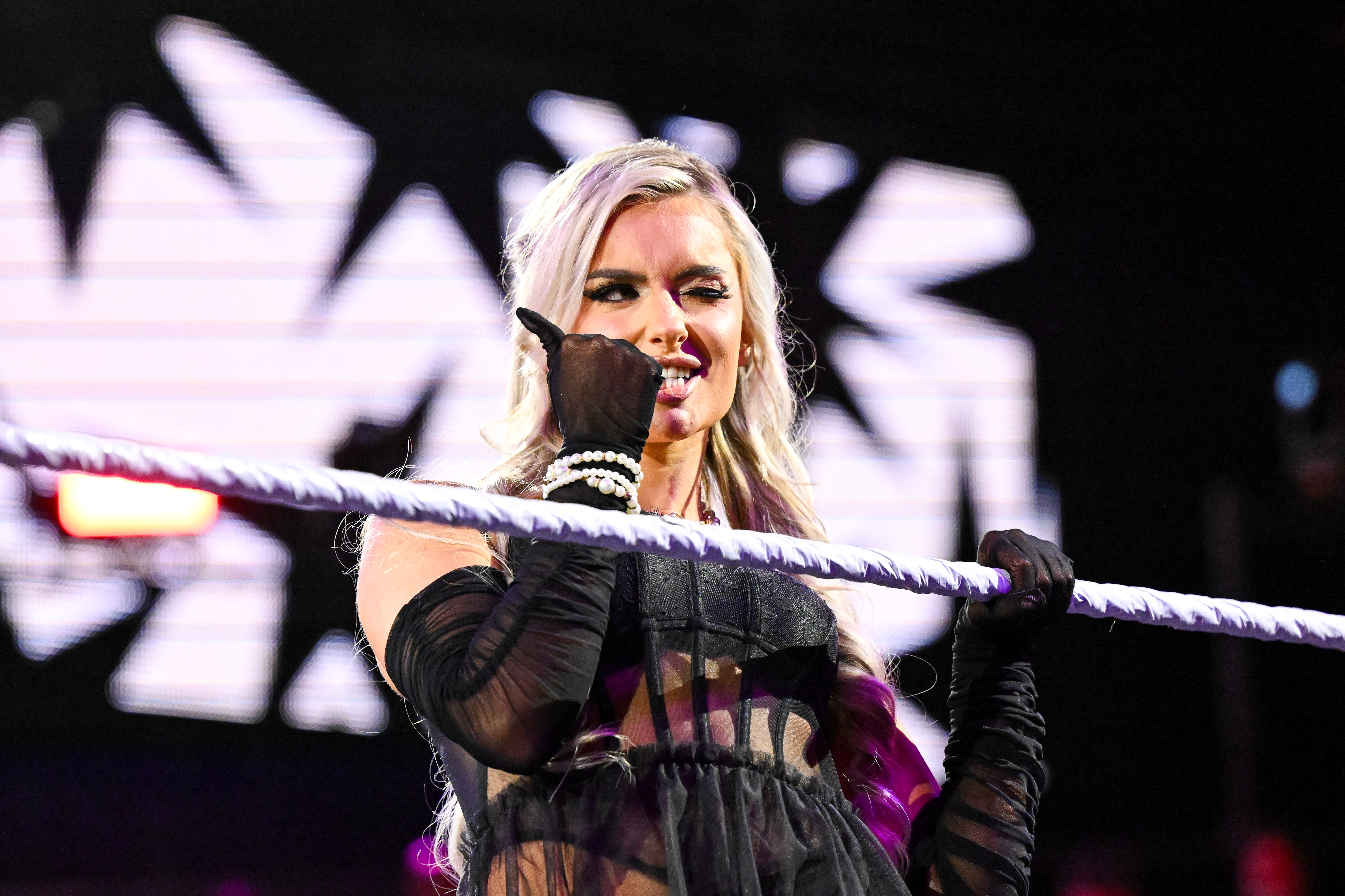 ORLANDO, FLORIDA - JANUARY 13: Blake Monroe enters the ring during NXT at the WWE Performance Center on January 13, 2026 in Orlando, Florida. (Photo by Mike Marques/WWE via Getty Images)