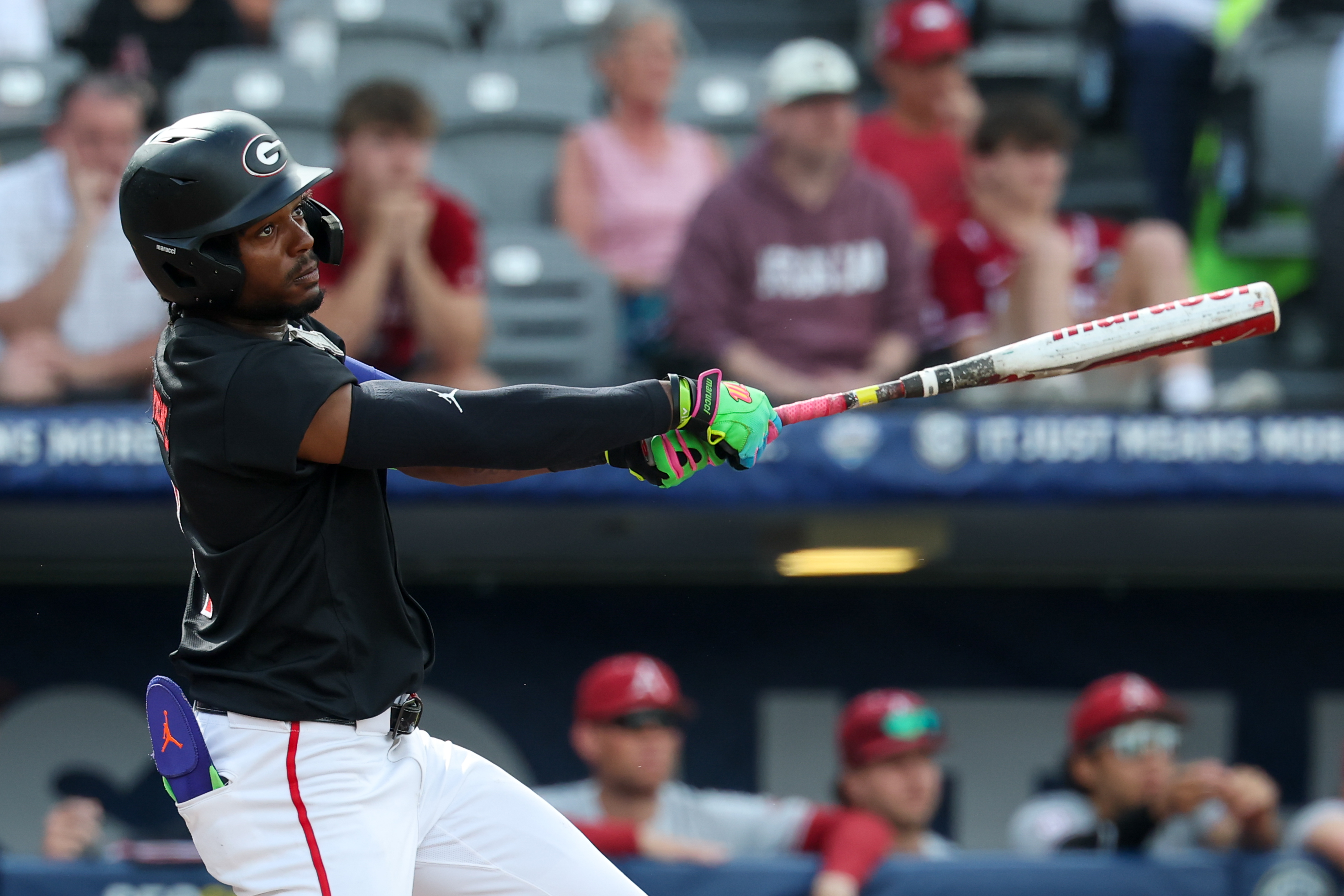 Georgia's Tre Phelps, coach Wes Johnson ejected after his home run celebration in regional win over Liberty