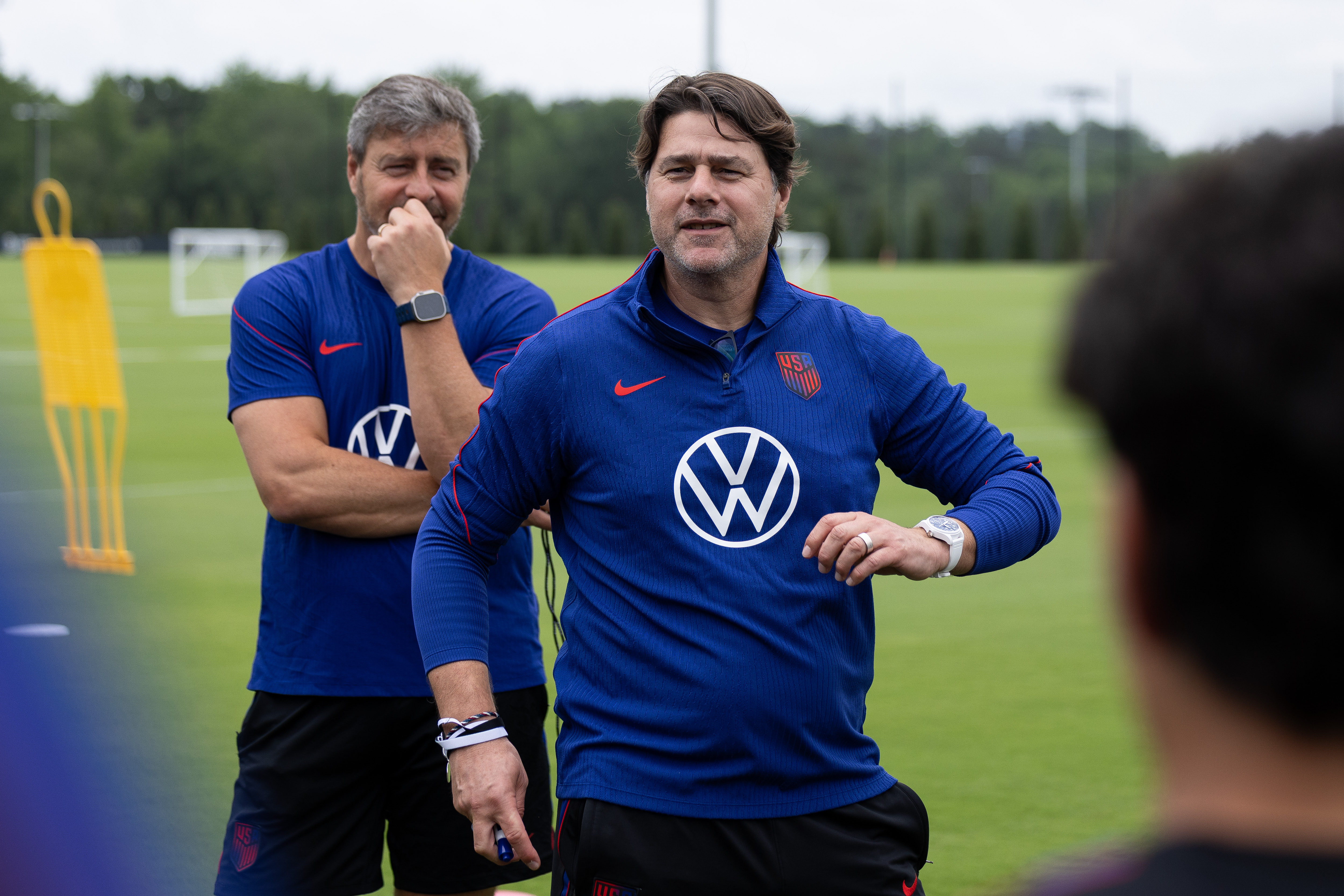 FAYETTEVILLE, GEORGIA - Head Coach Mauricio Pochettino of the United States Speaking to players at Arthur M. Blank U.S. Soccer National Training Center. (Photo by John Dorton/USSF/Getty Images)