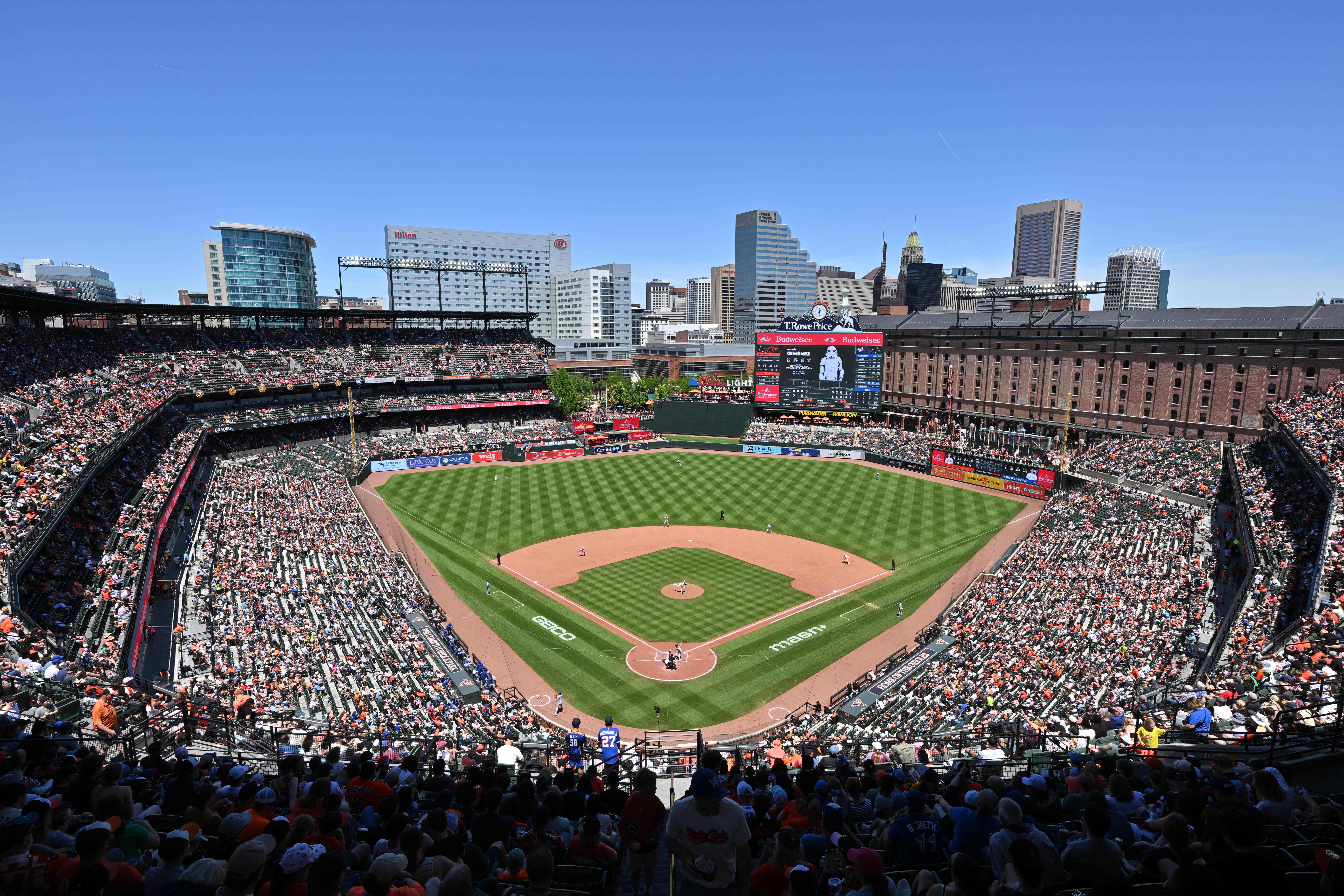 BALTIMORE, MD - MAY 31:  A general view of the stadium as the Baltimore Orioles host the Toronto Blue Jays at Oriole Park at Camden Yards on May 31, 2026 in Baltimore, Maryland.  (Photo by Jamie Sabau/Getty Images)