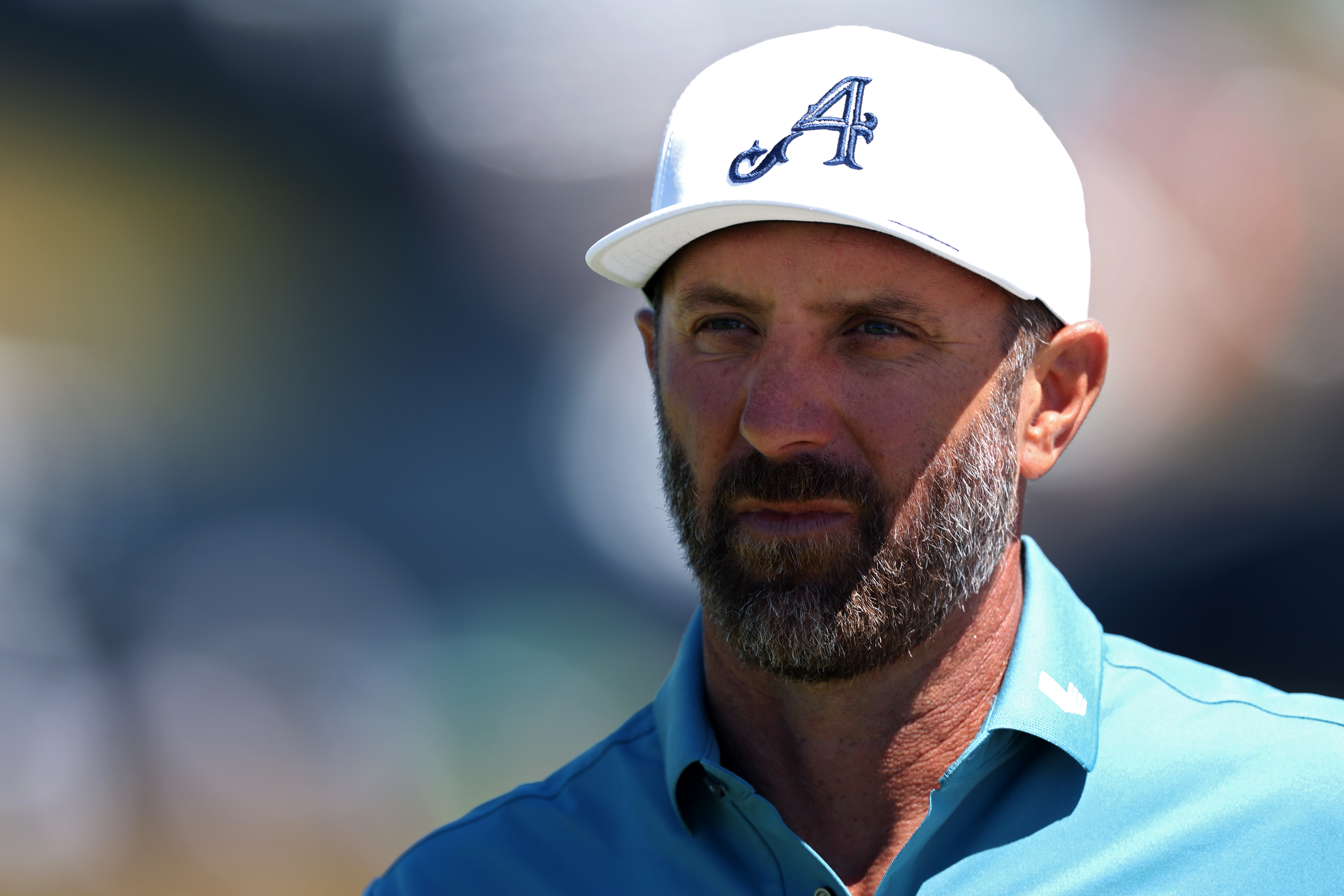 SOUTHAMPTON, NEW YORK - JUNE 15: Dustin Johnson of the United States looks on prior to the 126th 2026 U.S. OPEN at Shinnecock Hills Golf Club on June 15, 2026 in Southampton, New York. (Photo by Andrew Redington/Getty Images)