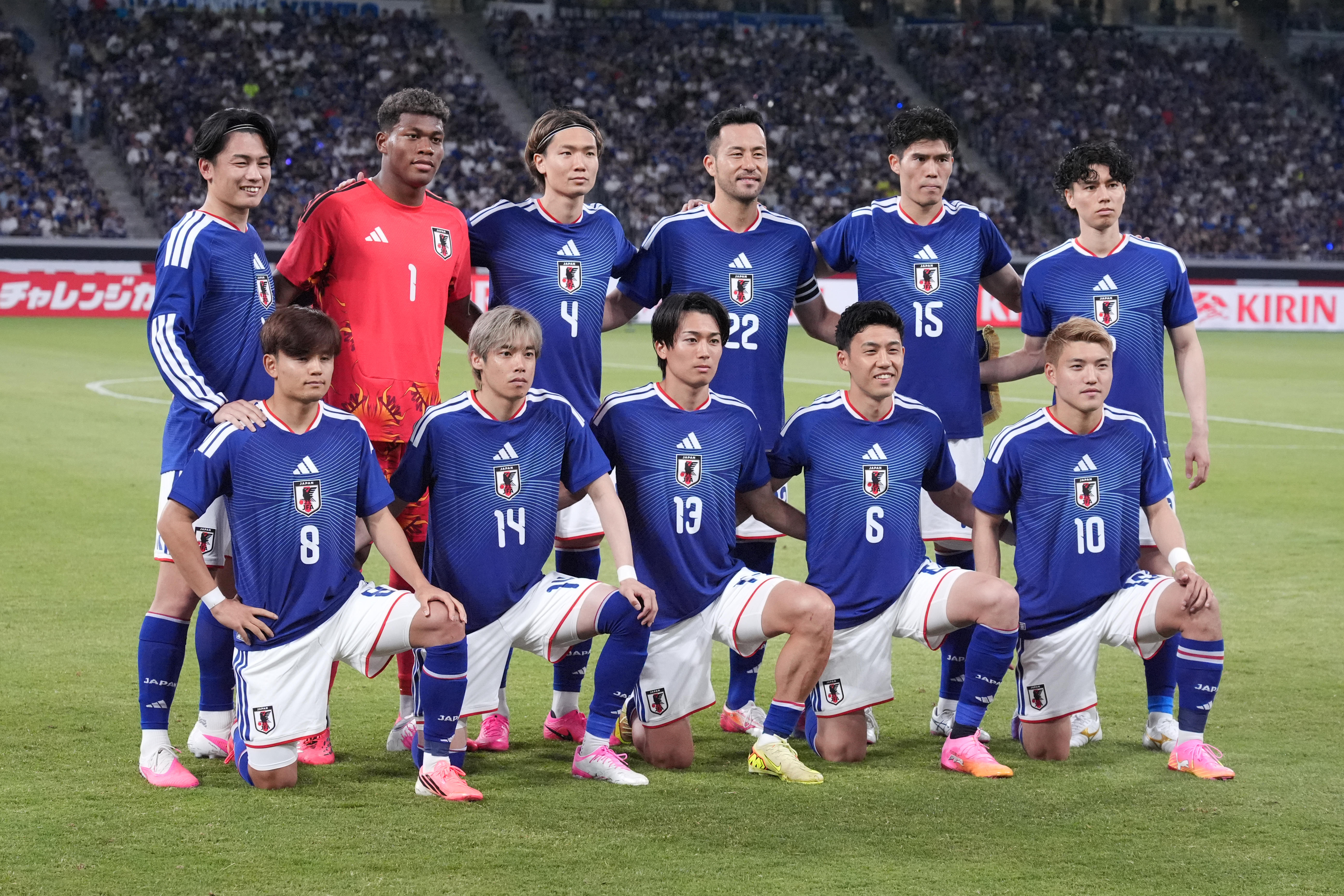 TOKYO, JAPAN - MAY 31: Players of Japan pose for photograph  the international friendly match between Japan and Iceland at MUFG Stadium on May 31, 2026 in Tokyo, Japan. (Photo by Hiroki Watanabe/Getty Images)