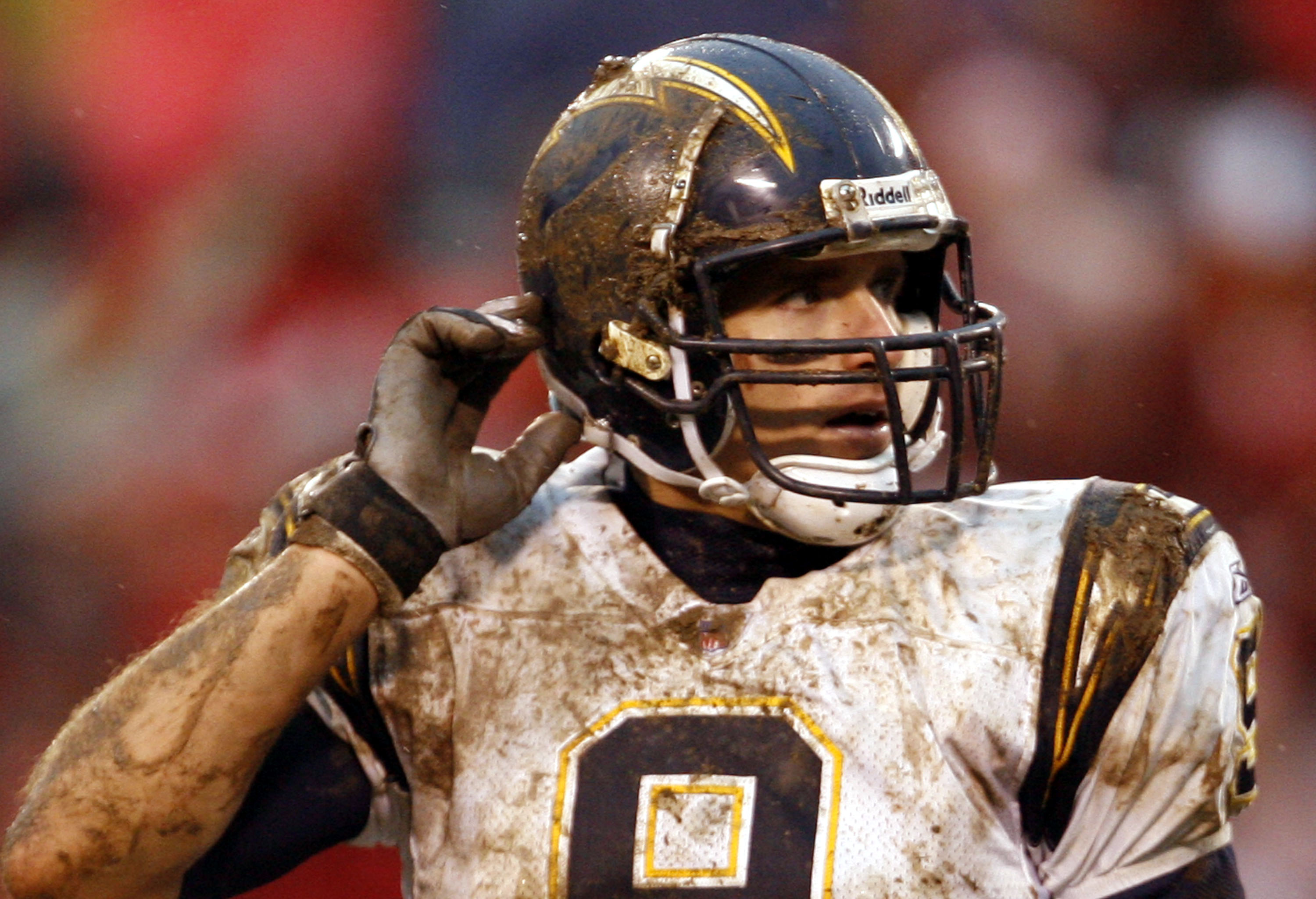 KANSAS CITY, MO - DECEMBER 24: Quarterback Drew Brees #9 of the San Diego Chargers walks off the field after his last pass was knocked down in the fourth quarter against the Kansas City Chiefs on December 24, 2005 at Arrowhead Stadium in Kansas City, Missouri. Kansas City Chiefs won 20-7 over the San Diego Chargers. (Photo by Larry W. Smith/Getty Images)
