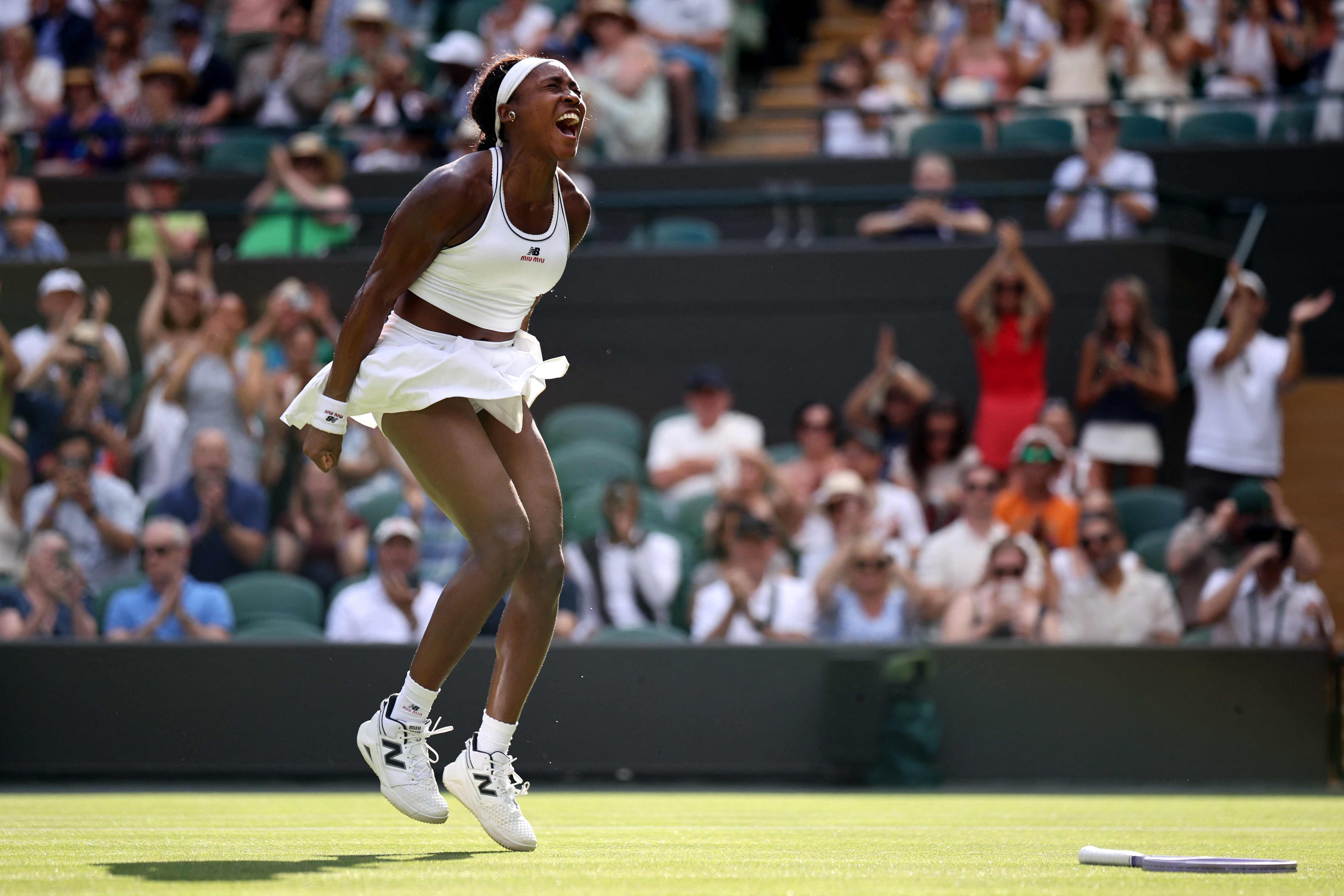 Wimbledon 2026: Coco Gauff, 2 points away from second-round exit, rallies in third set, then beats Solana Sierra in tiebreak