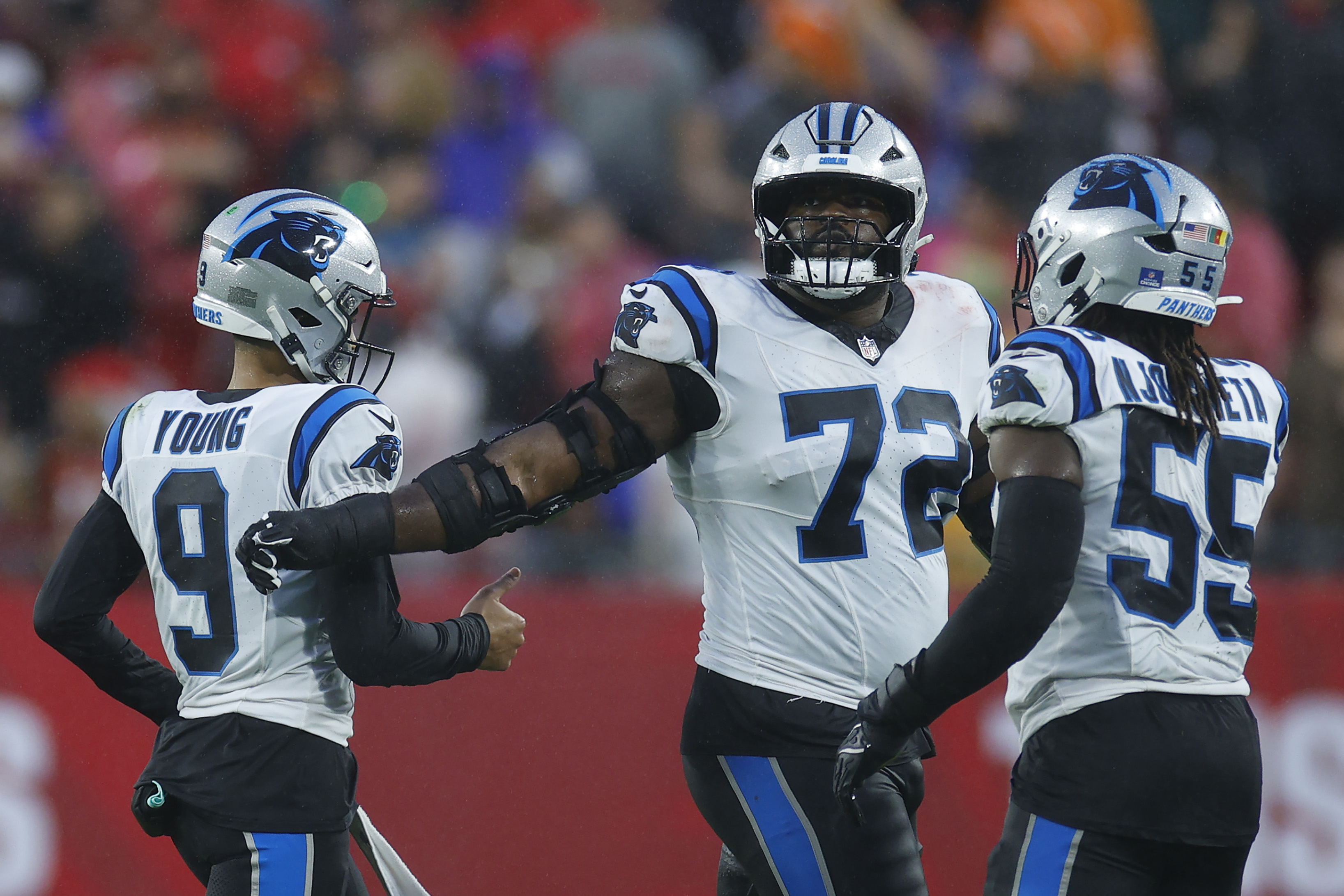 Starting Panthers RT Taylor Moton sidelined with blood clot, potentially clearing path for 1st-round rookie in critical season for Bryce Young