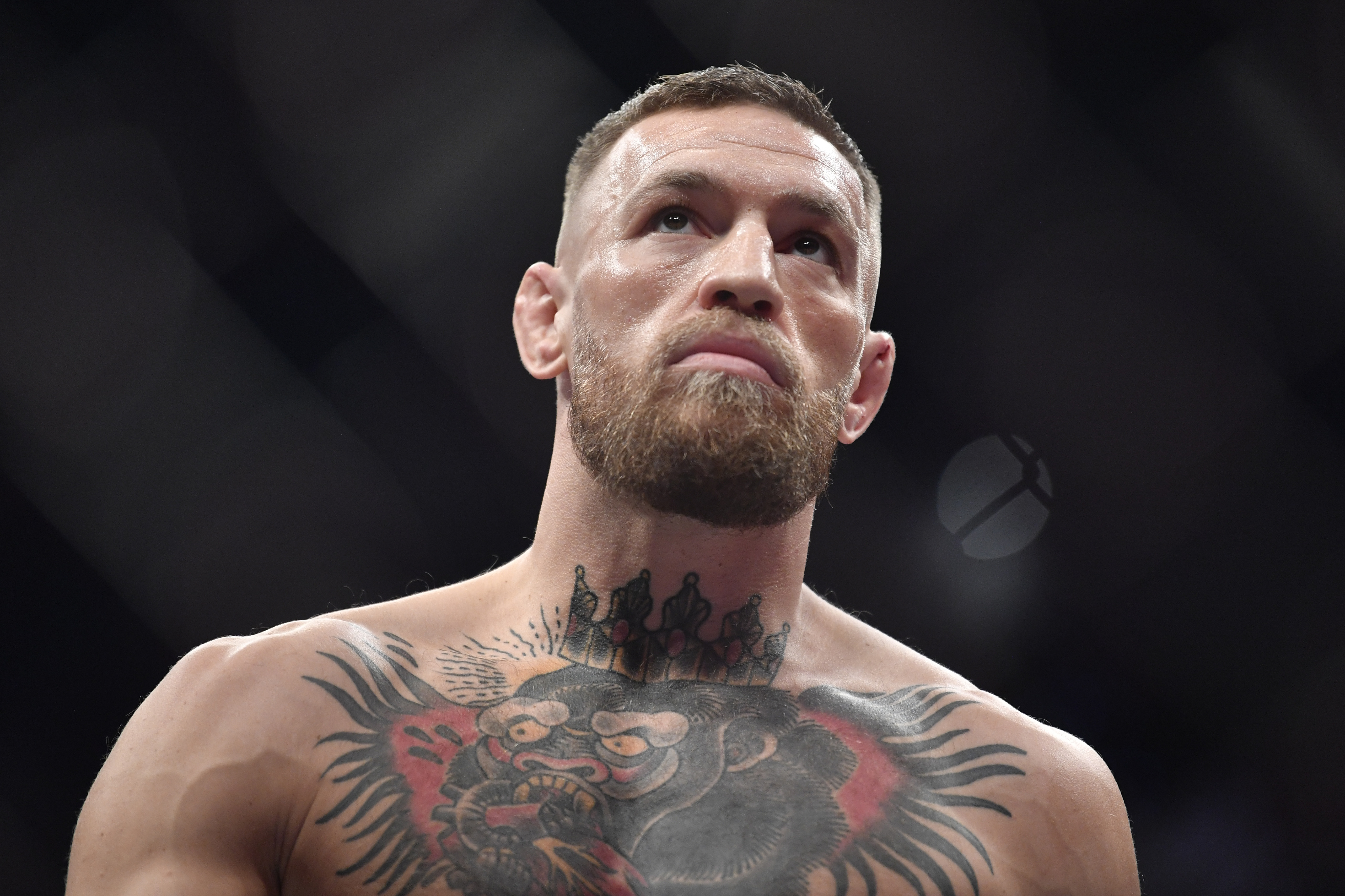 LAS VEGAS, NEVADA - JULY 10: Conor McGregor of Ireland prepares to fight Dustin Poirier during the UFC 264 event at T-Mobile Arena on July 10, 2021 in Las Vegas, Nevada. (Photo by Chris Unger/Zuffa LLC)
