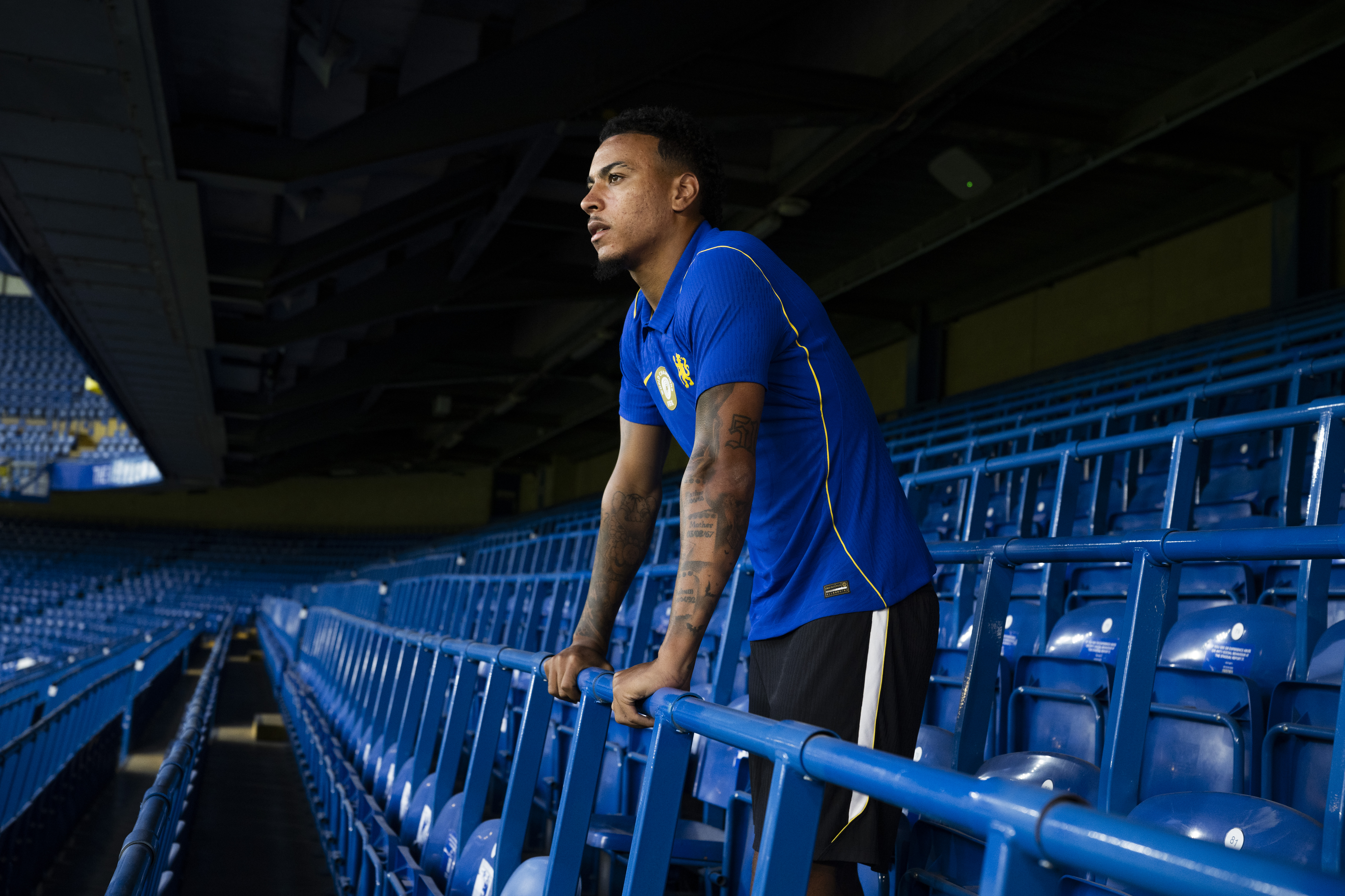 LONDON, ENGLAND - JULY 21:  Chelsea FC Unveil New Signing Morgan Rogers at Stamford Bridge on July 21, 2026 in London, England.  (Photo by Darren Walsh/Chelsea FC via Getty Images)