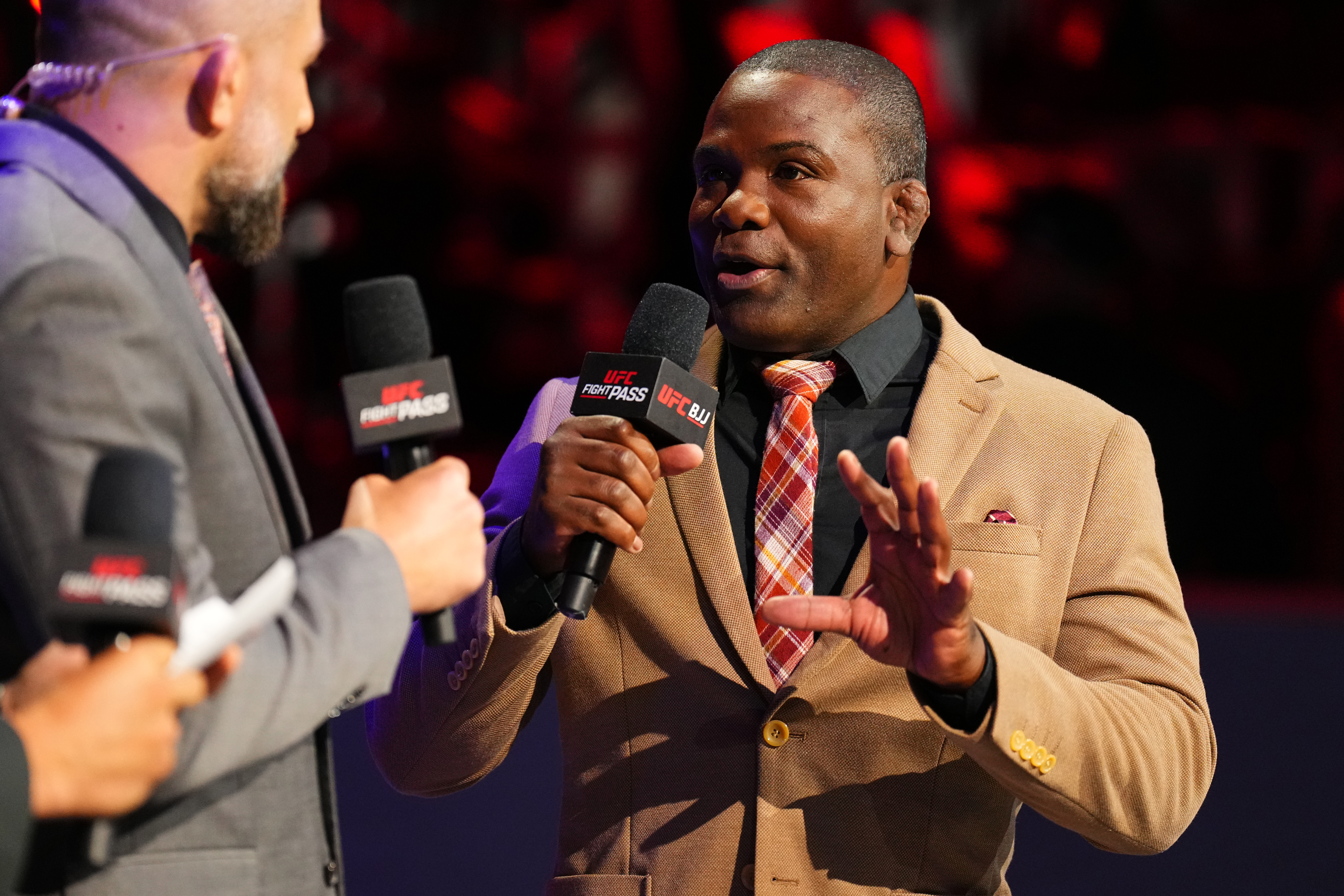 LAS VEGAS, NEVADA - OCTOBER 02: Din Thomas is seen on the broadcast during the UFC BJJ 3 event at UFC APEX on October 02, 2025 in Las Vegas, Nevada. (Photo by Chris Unger/Zuffa LLC)