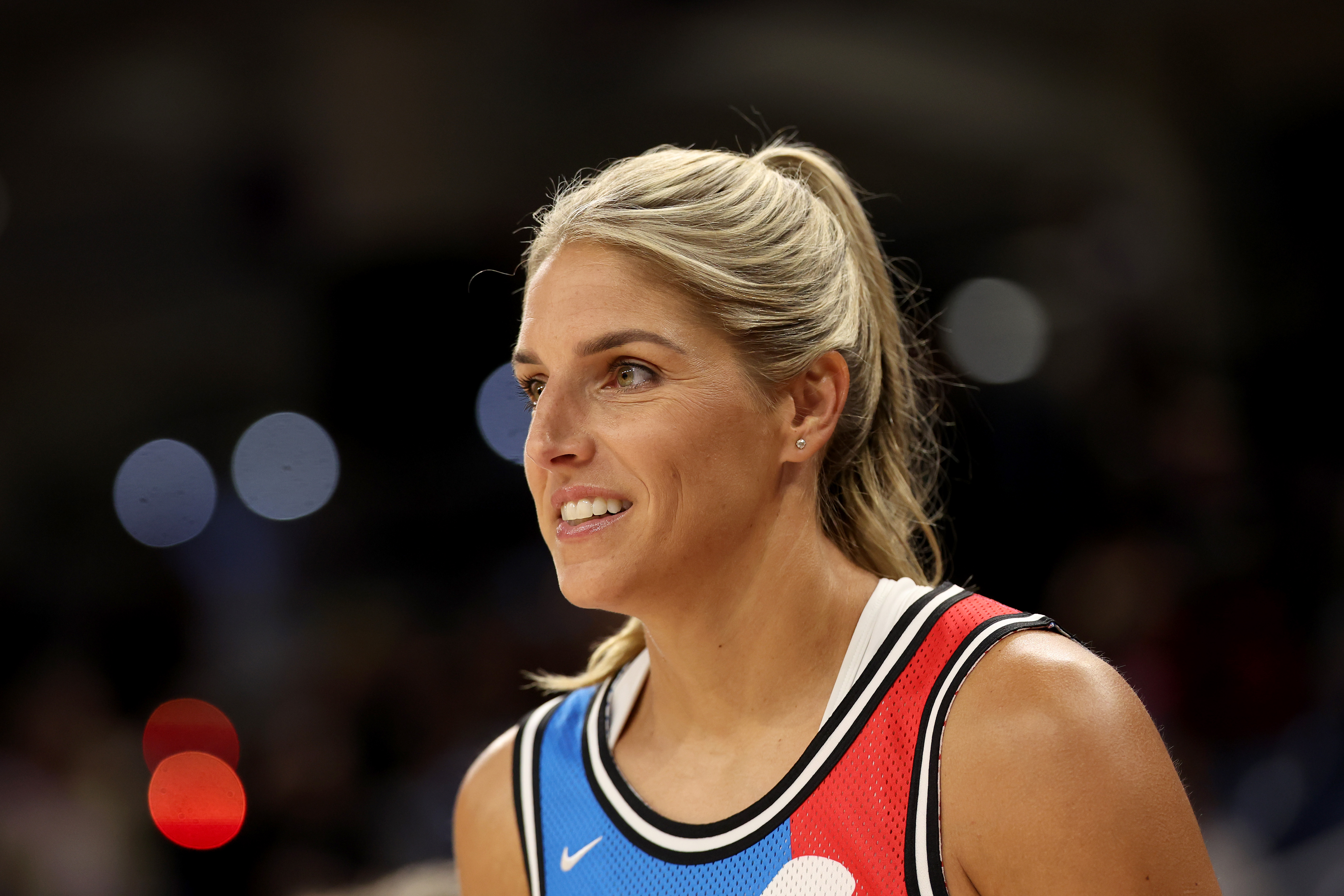 CHICAGO, ILLINOIS - JULY 24: Elena Delle Donne warms up prior to the Kia WNBA Skills Challenge during the AT&T WNBA All-Star 2026 at Wintrust Arena on July 24, 2026 in Chicago, Illinois. (Photo by Geoff Stellfox/Getty Images)