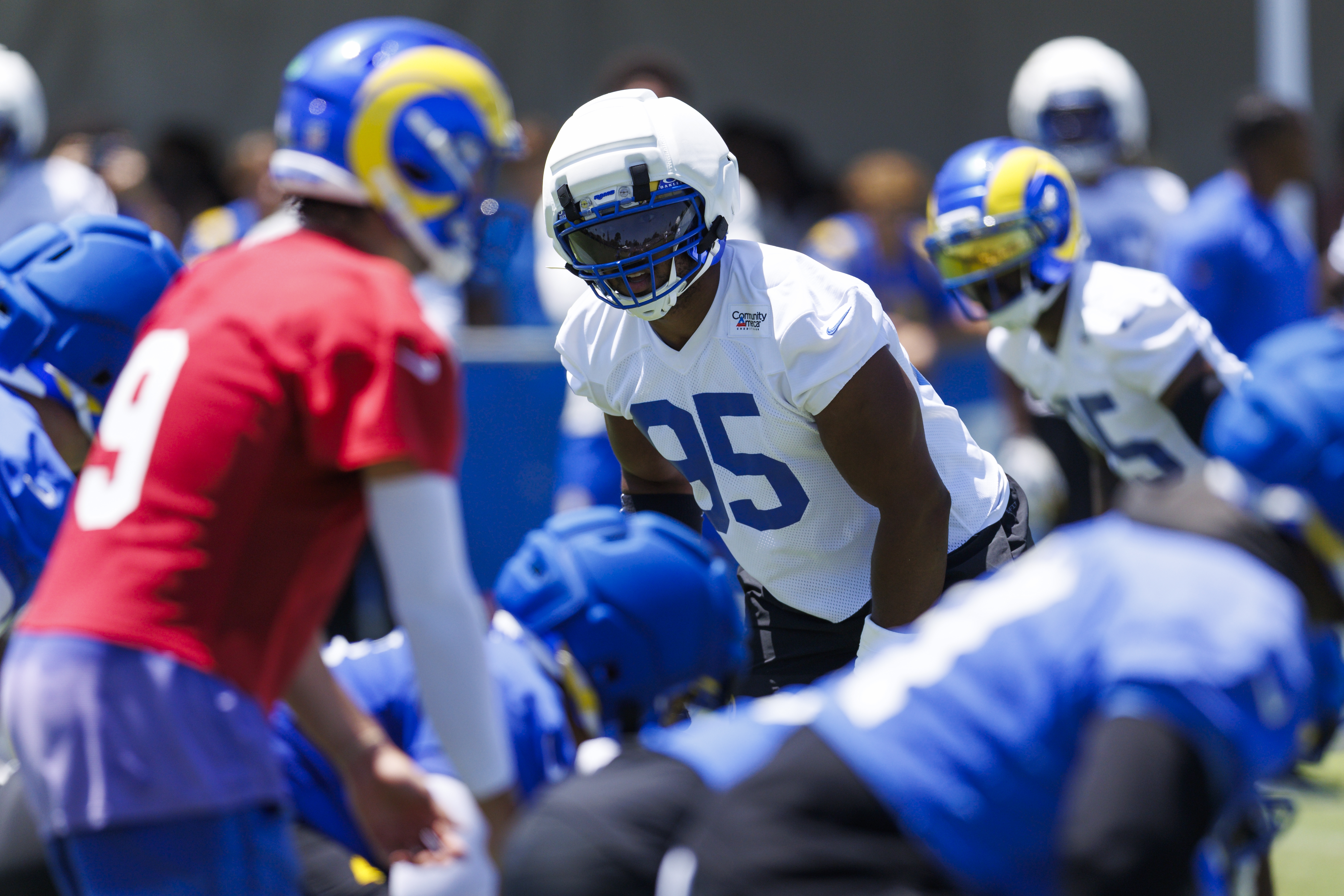 Myles Garrett (95) joins an already loaded Rams team this season. (Photo by Ric Tapia/Getty Images)