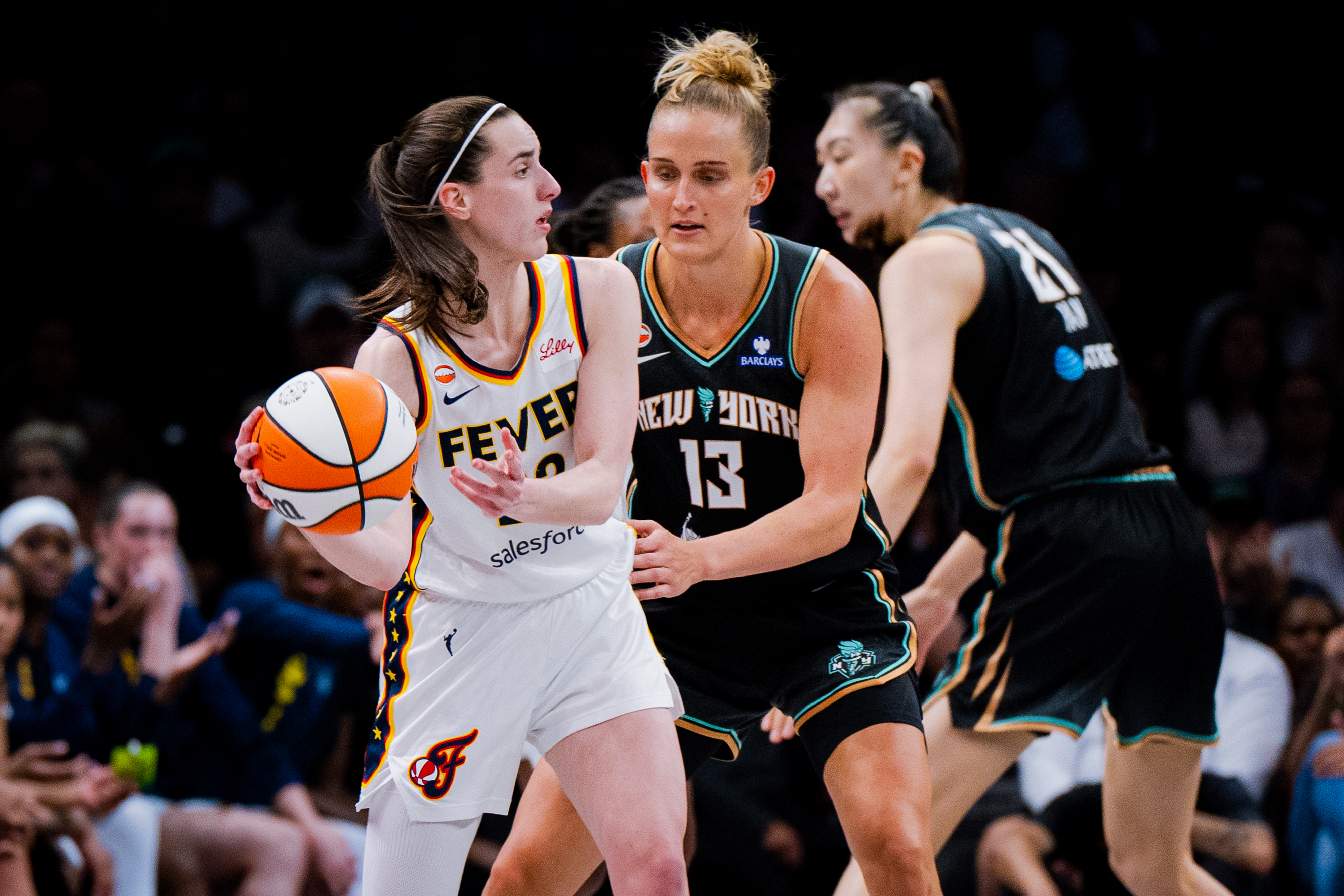 Liberty stave off Fever comeback in high-scoring nail-biter as Caitlin Clark misses layup, free throws late
