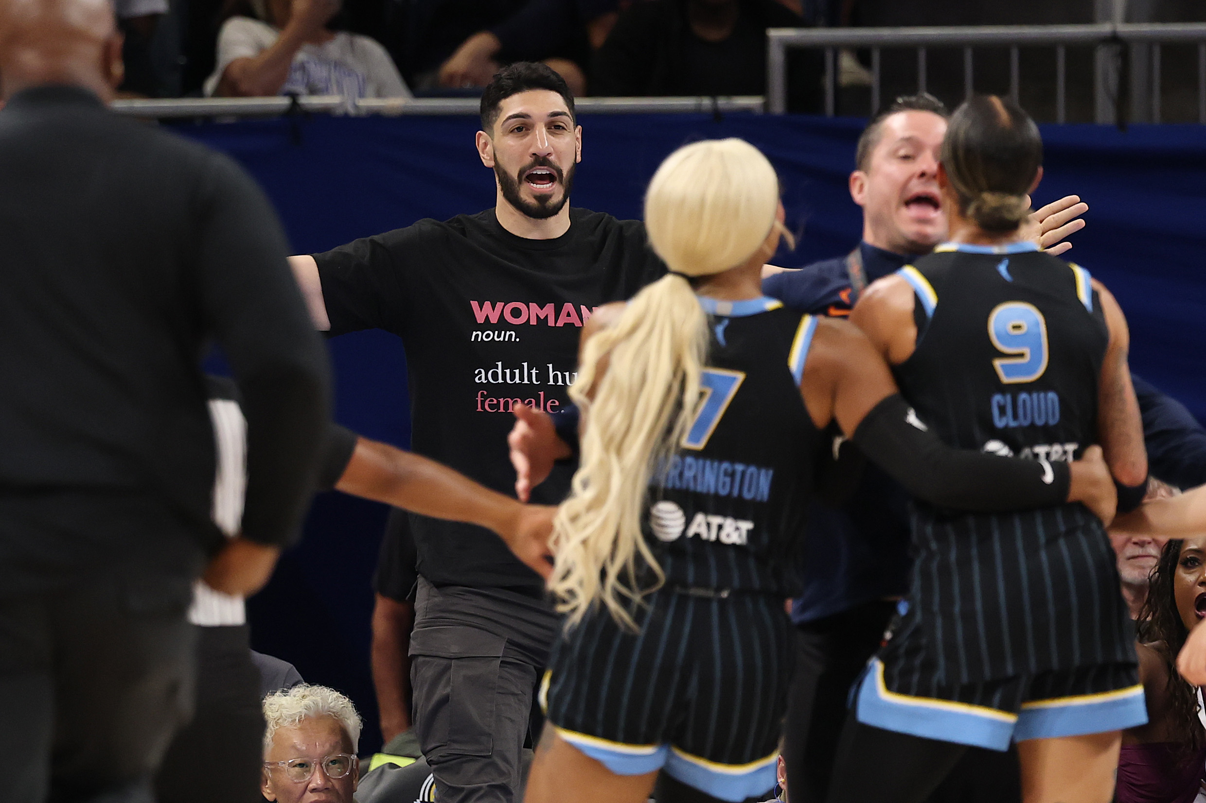 Ex-NBA player Enes Kanter Freedom ejected from Sky game after heated confrontation with Chicago star Natasha Cloud