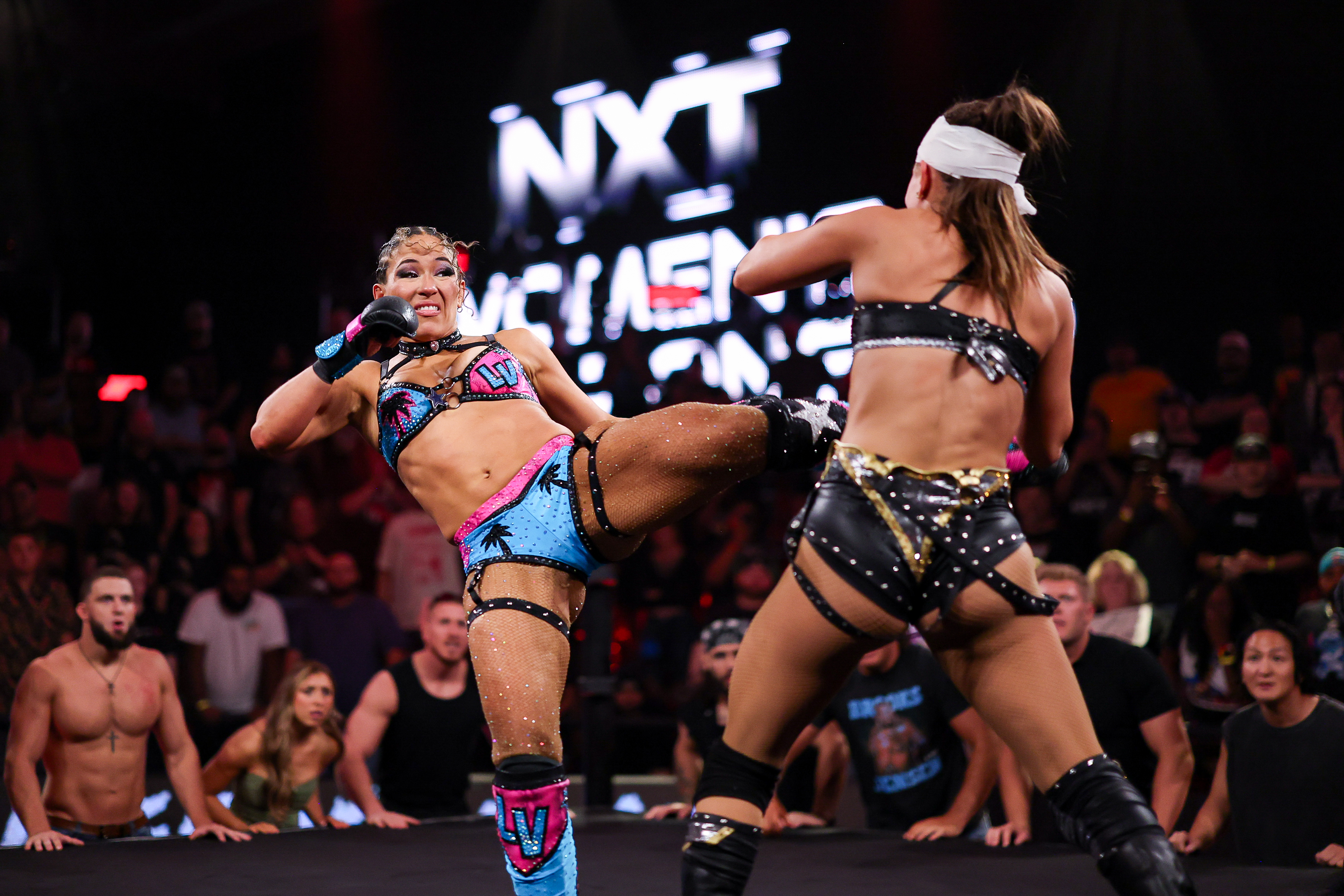 ORLANDO, FLORIDA - AUGUST 4: Lola Vice in action against Kendal Grey during NXT at the WWE Performance Center on August 4, 2026 in Orlando, Florida. (Photo by Matt Pendleton/WWE via Getty Images)