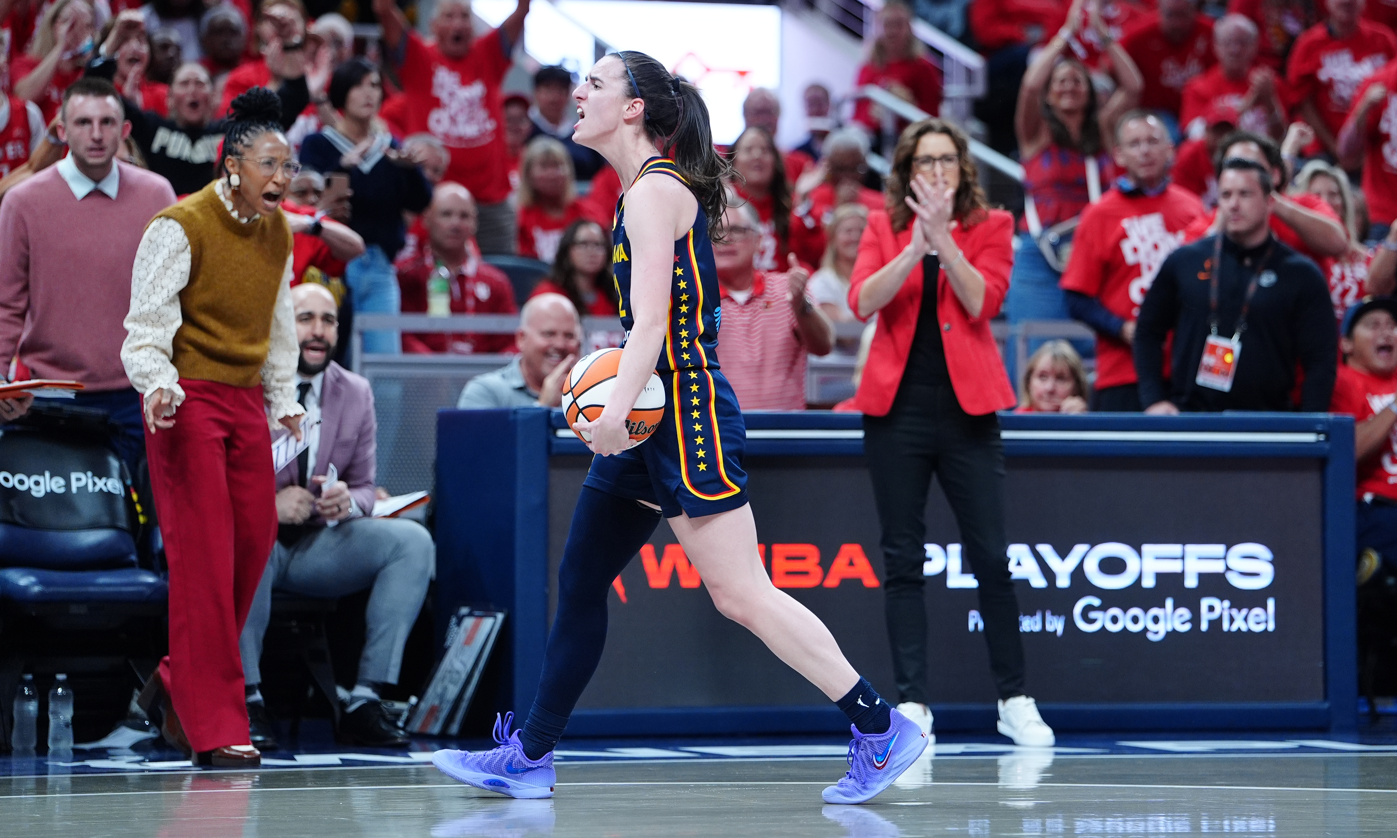 Caitlin Clark keeps Fever's season alive with fiery, historic performance in Game 2 vs. Aces: 'She was the catalyst'