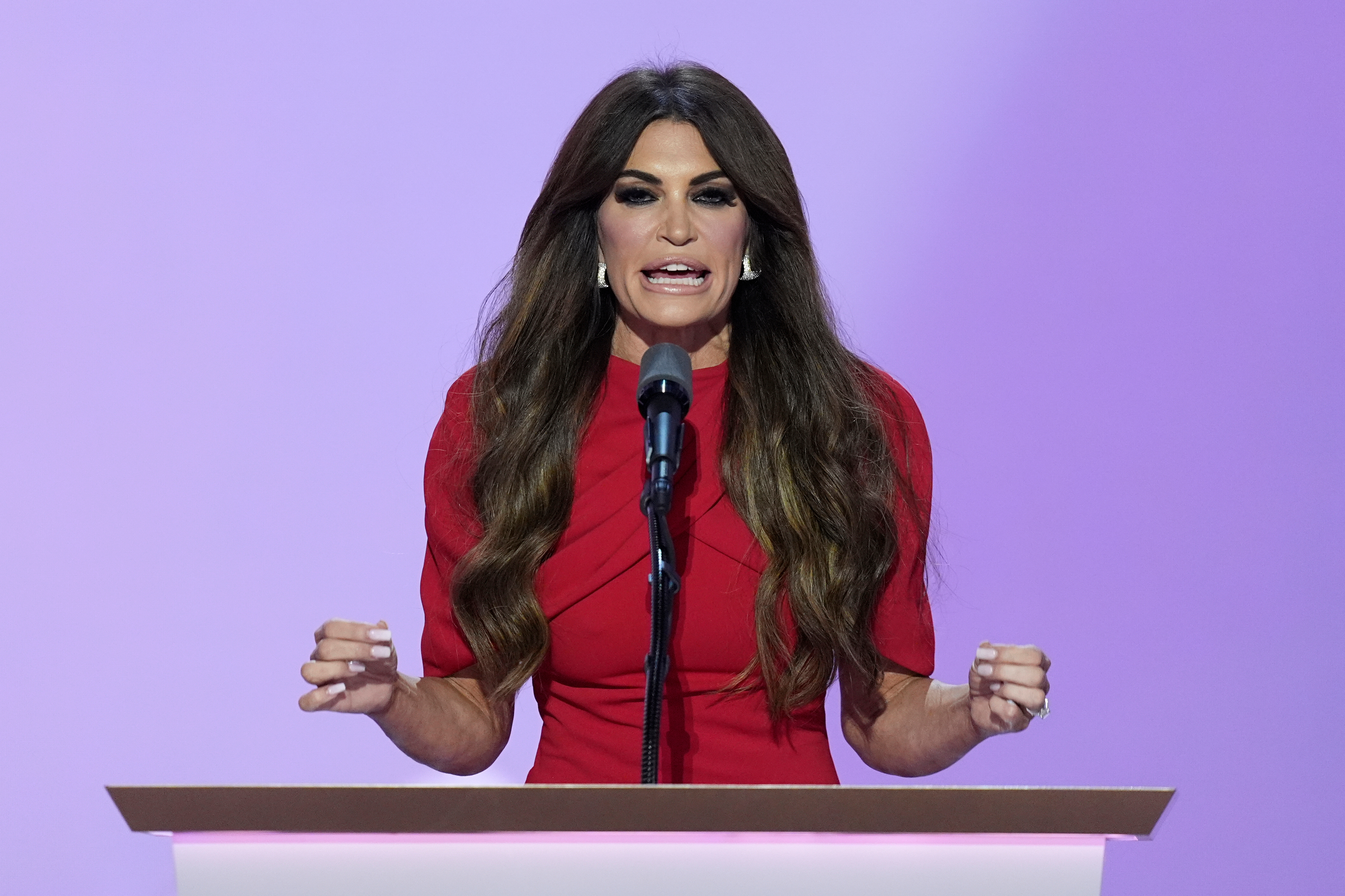 Kimberly Guilfoyle speaks during the 2024 Republican National Convention in Milwaukee.