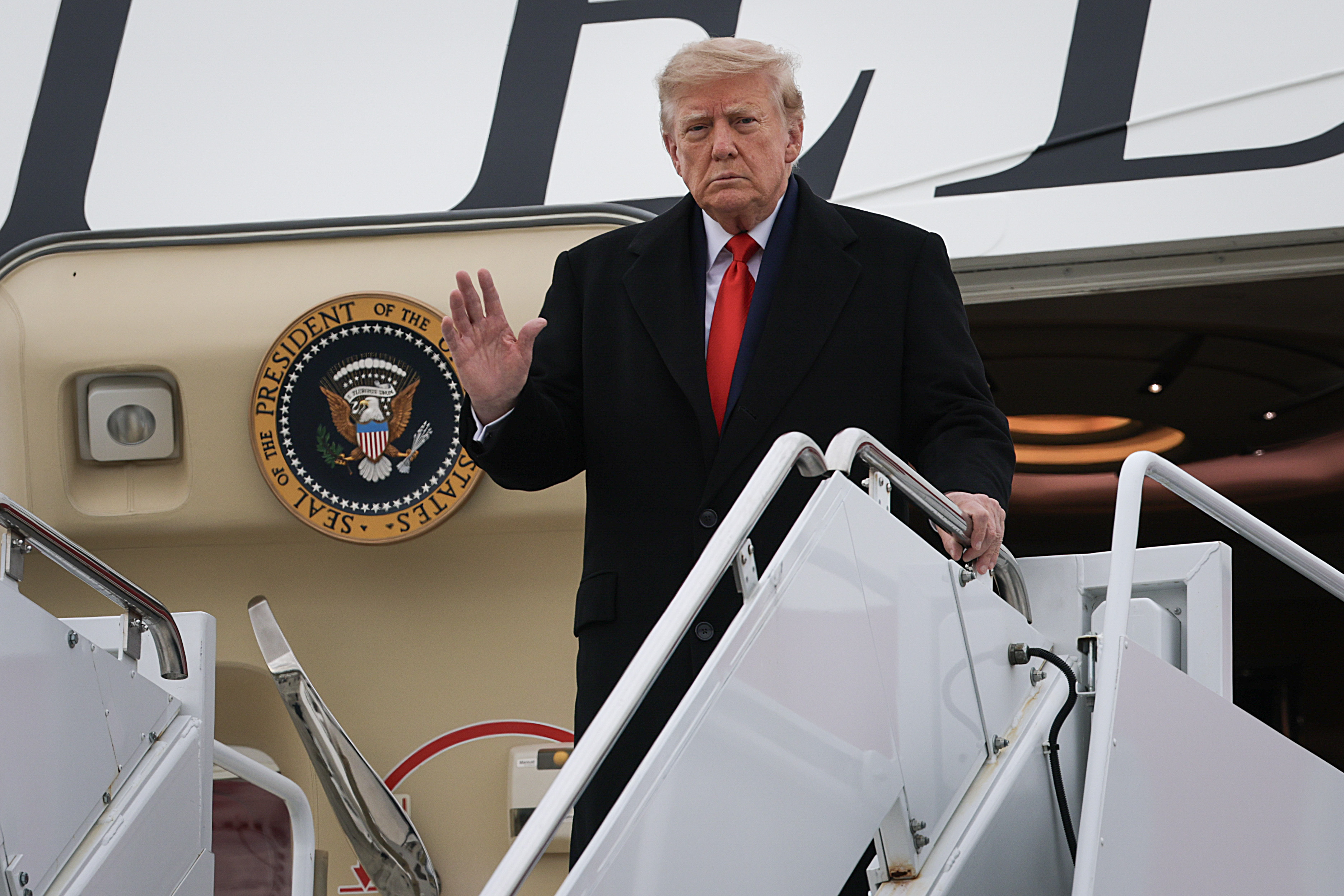 President Donald Trump arrives on October 13, 2026 in Wasilla, Alaska