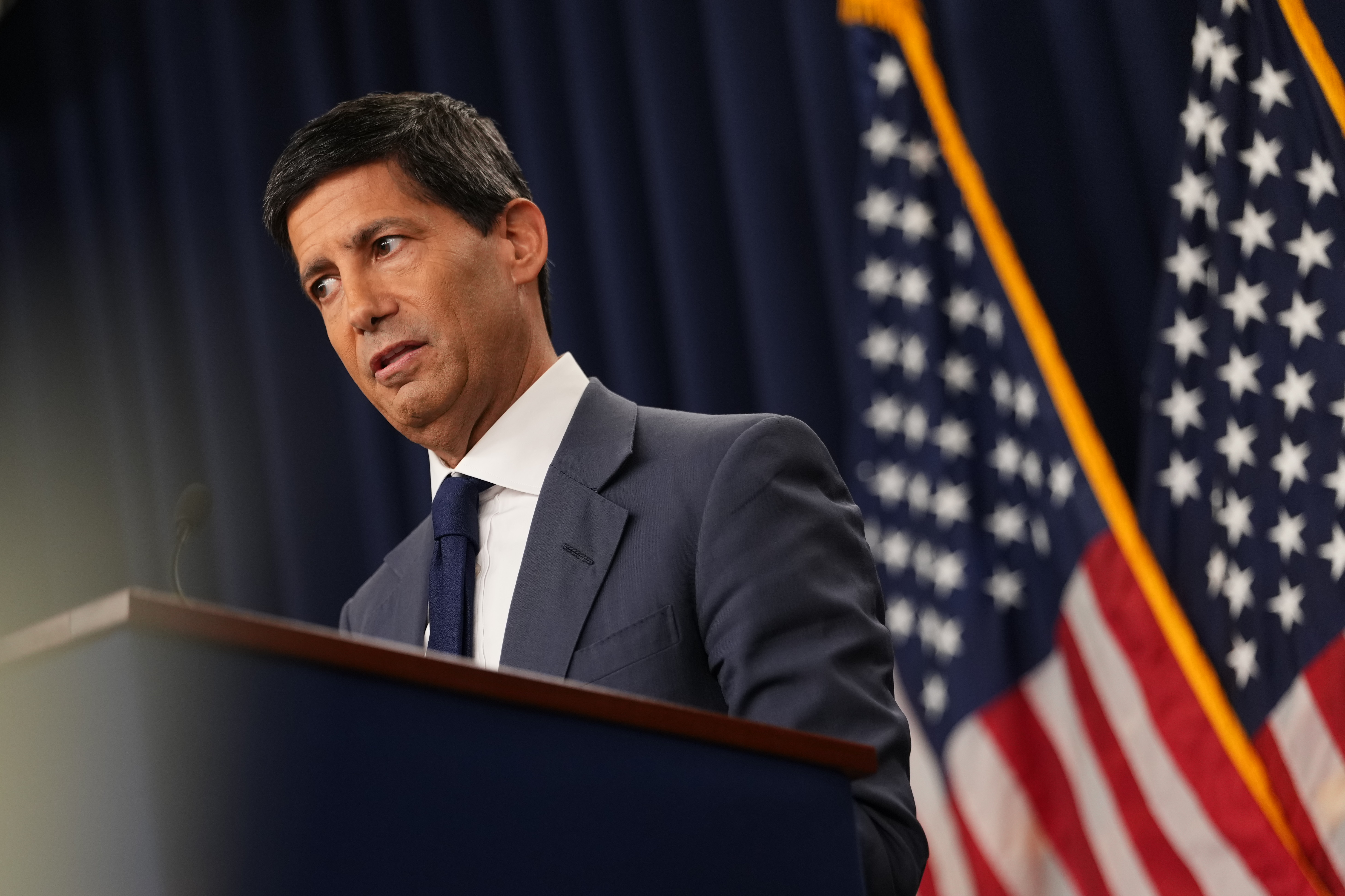 Federal Reserve Board Chairman Kevin Warsh speaks during a news conference at the Federal Reserve, Wednesday, Oct. 28, 2026, in Washington. (AP Photo/Julia Demaree Nikhinson)