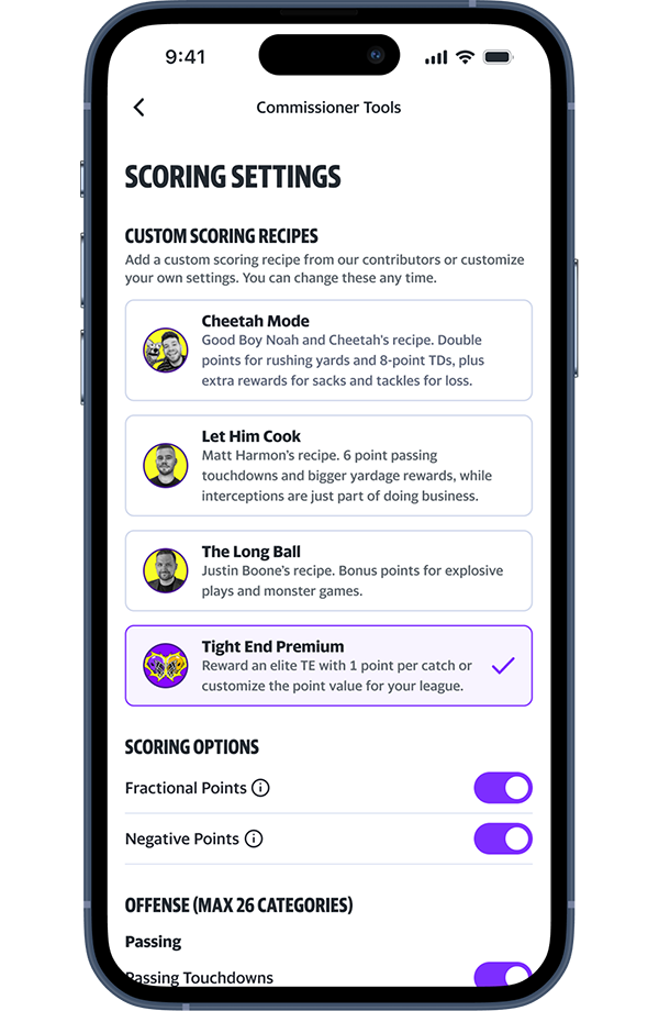 Yahoo Fantasy introduces Tight End Premium scoring format for 2026