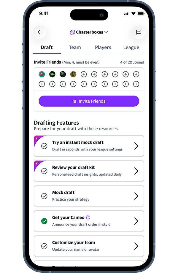 Cameo is easy to use, right from your draft tab.