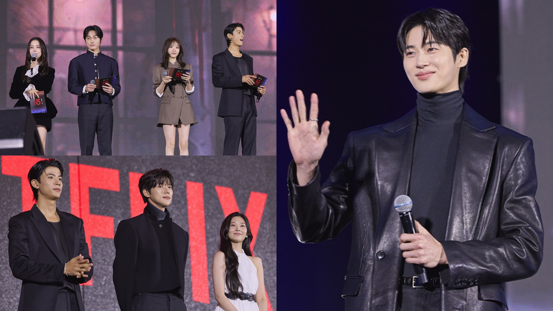 Netflix韓国オリジナル作品の出演者らが10周年イベントで新作を紹介する写真