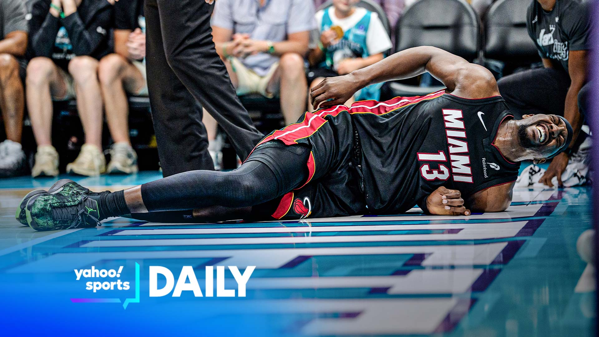 Heat’s Bam Adebayo injures back in controversial play involving LaMelo Ball