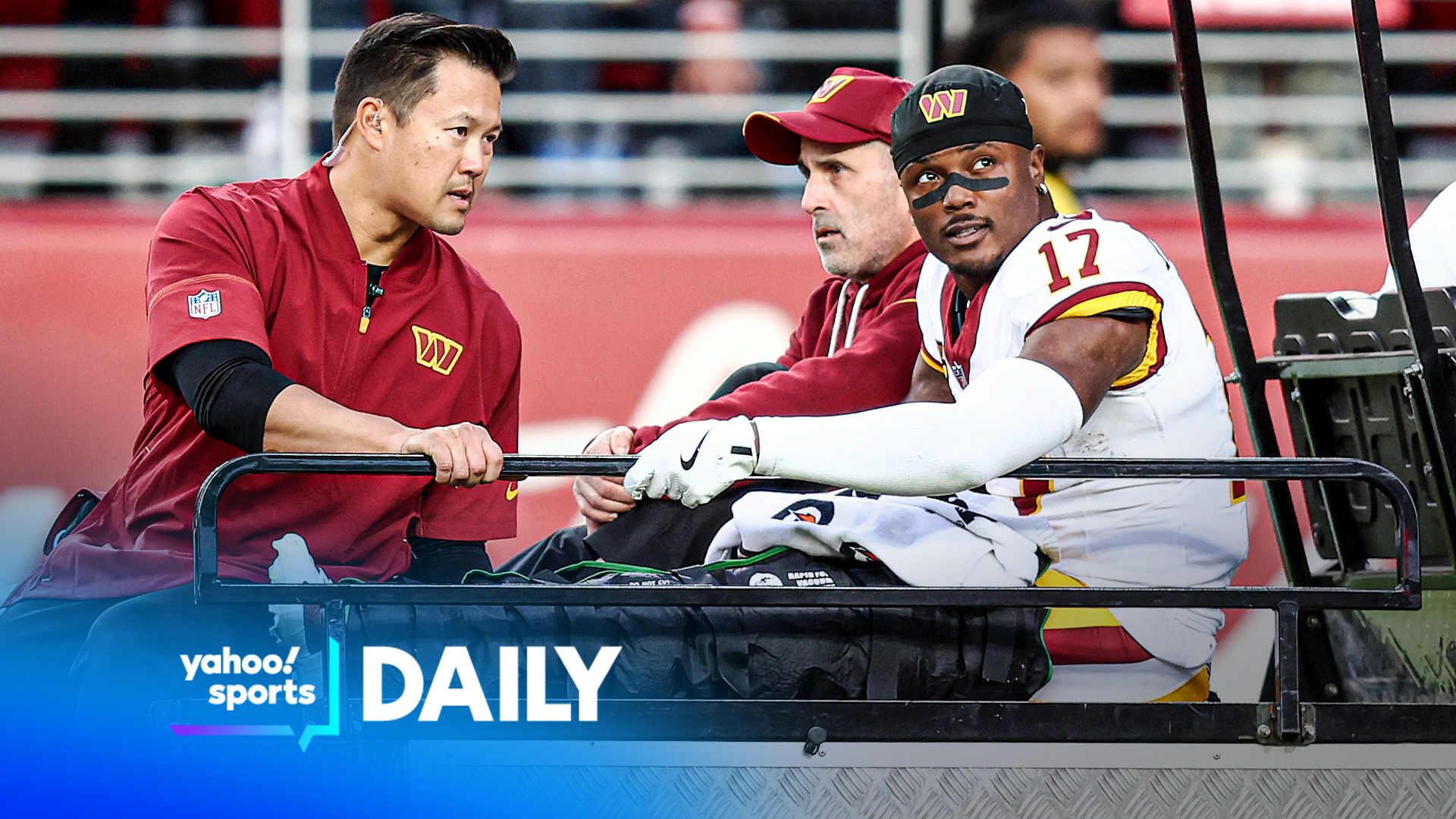 Commanders' Terry McLaurin carted off with a knee injury in loss to 49ers
