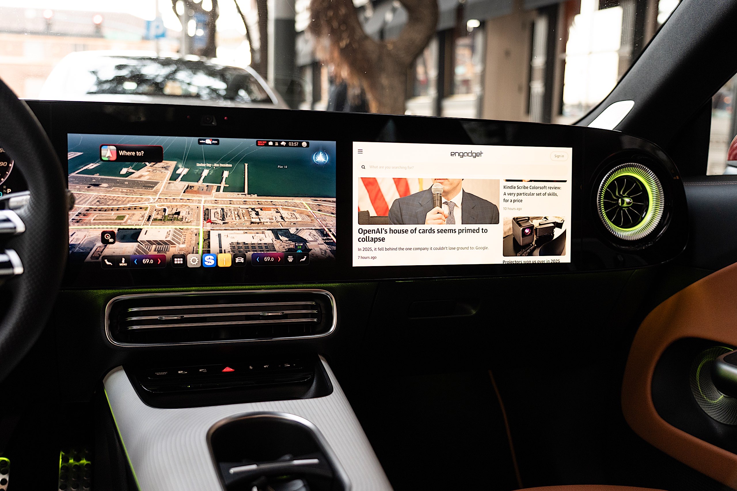 The interior displays of the 2026 Mercedes-Benz CLA 250+ EQ