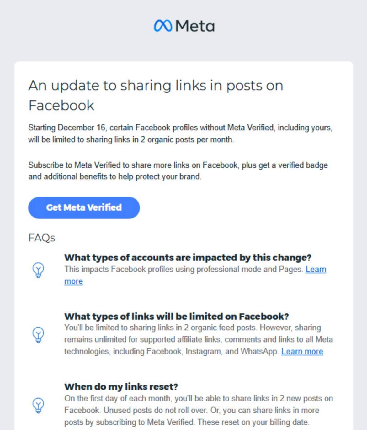 Meta is making link sharing pay to play with a new test.