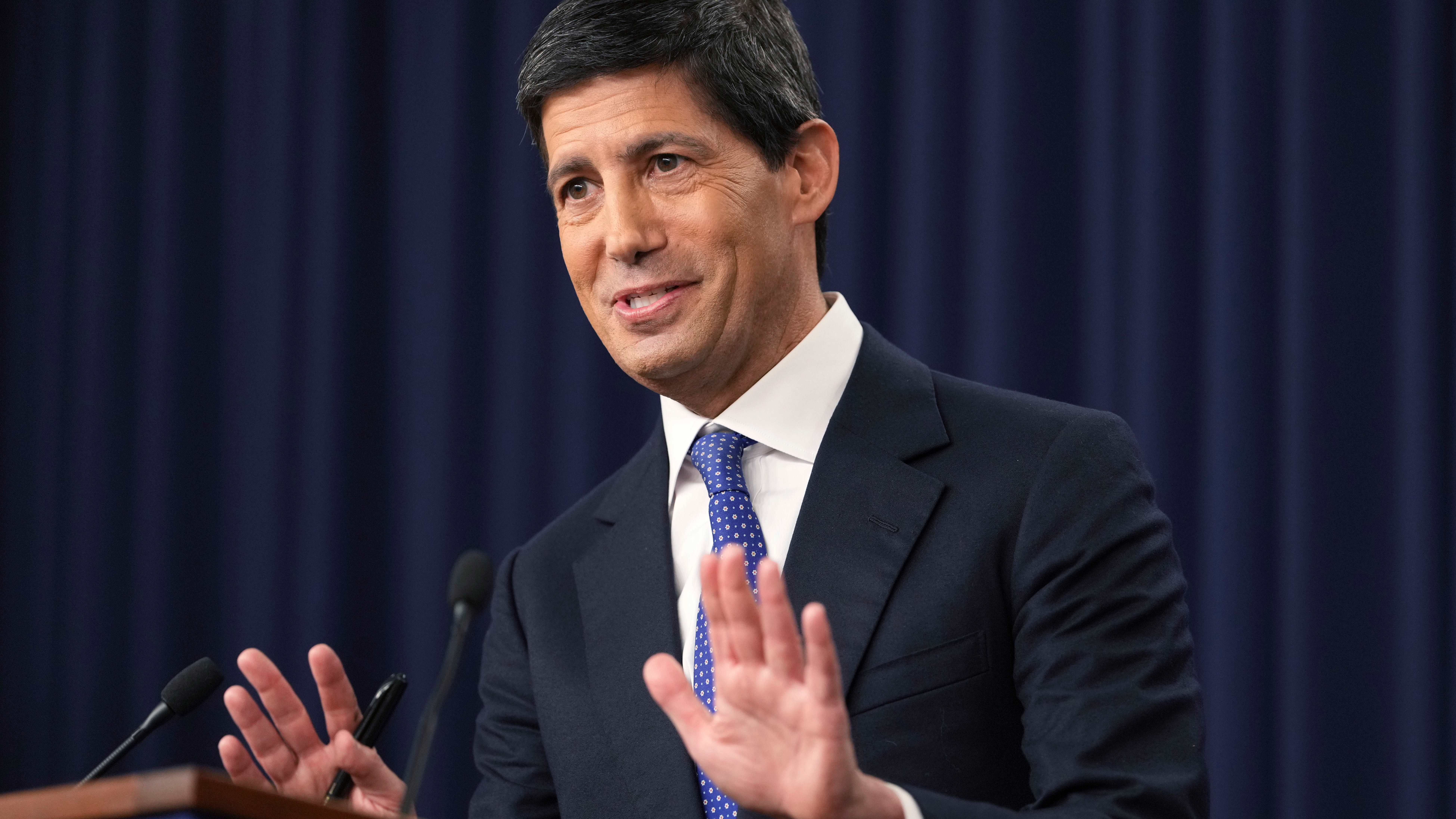 Fed Chair Kevin Warsh speaks at a news conference at the Federal Reserve in Washington on Sept. 16, 2026