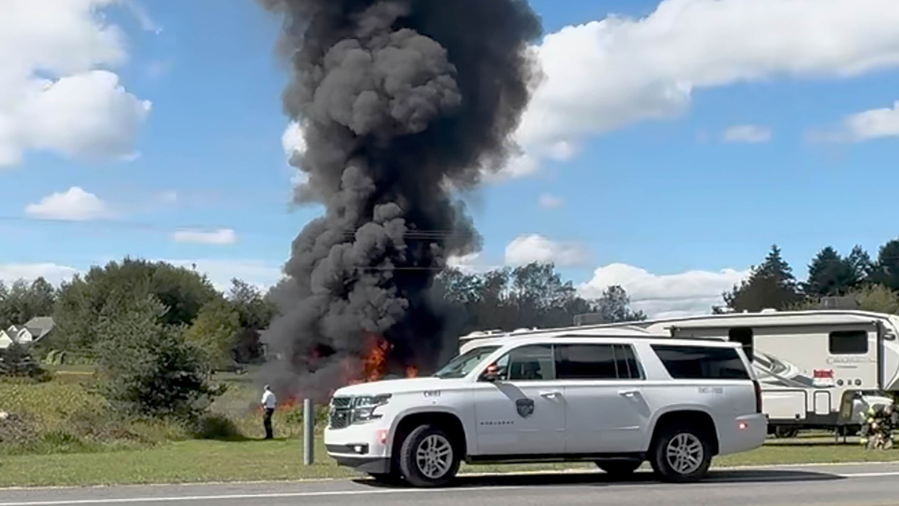 Pilot ejects safely after Texas Air National Guard F-16 crashes in Michigan